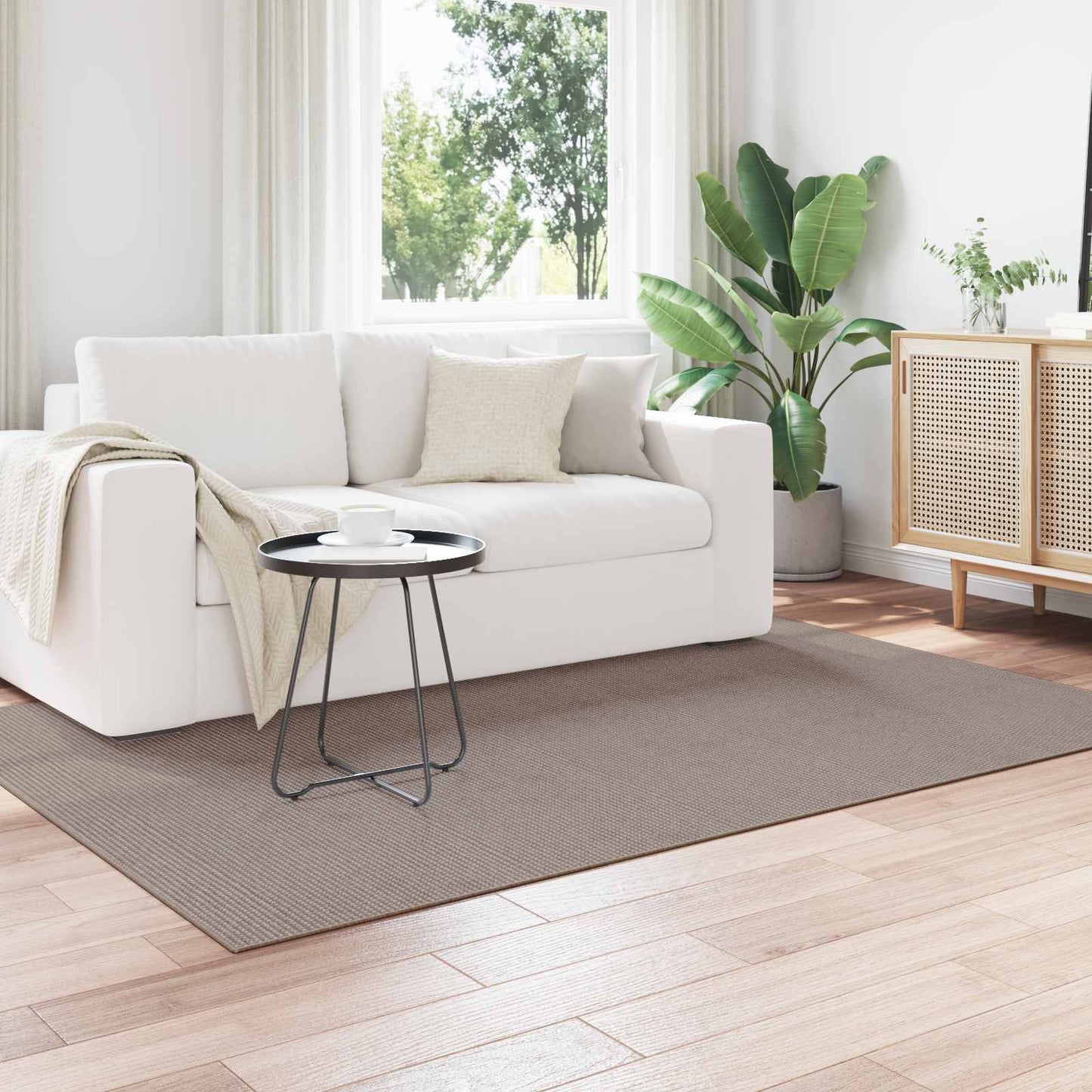 Områdetepper Rektangulær HUARTE Gråbrun 200 x 140 cm Polyester vidaXL