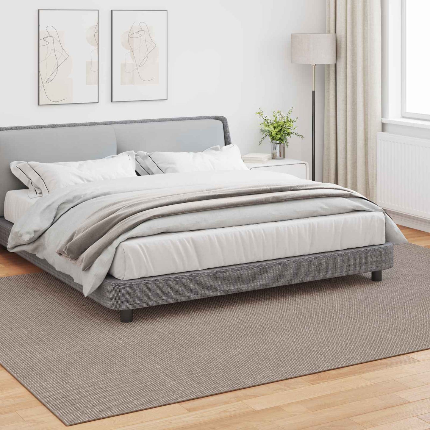 Områdetepper Rektangulær HUARTE Gråbrun 280 x 200 cm Polyester vidaXL
