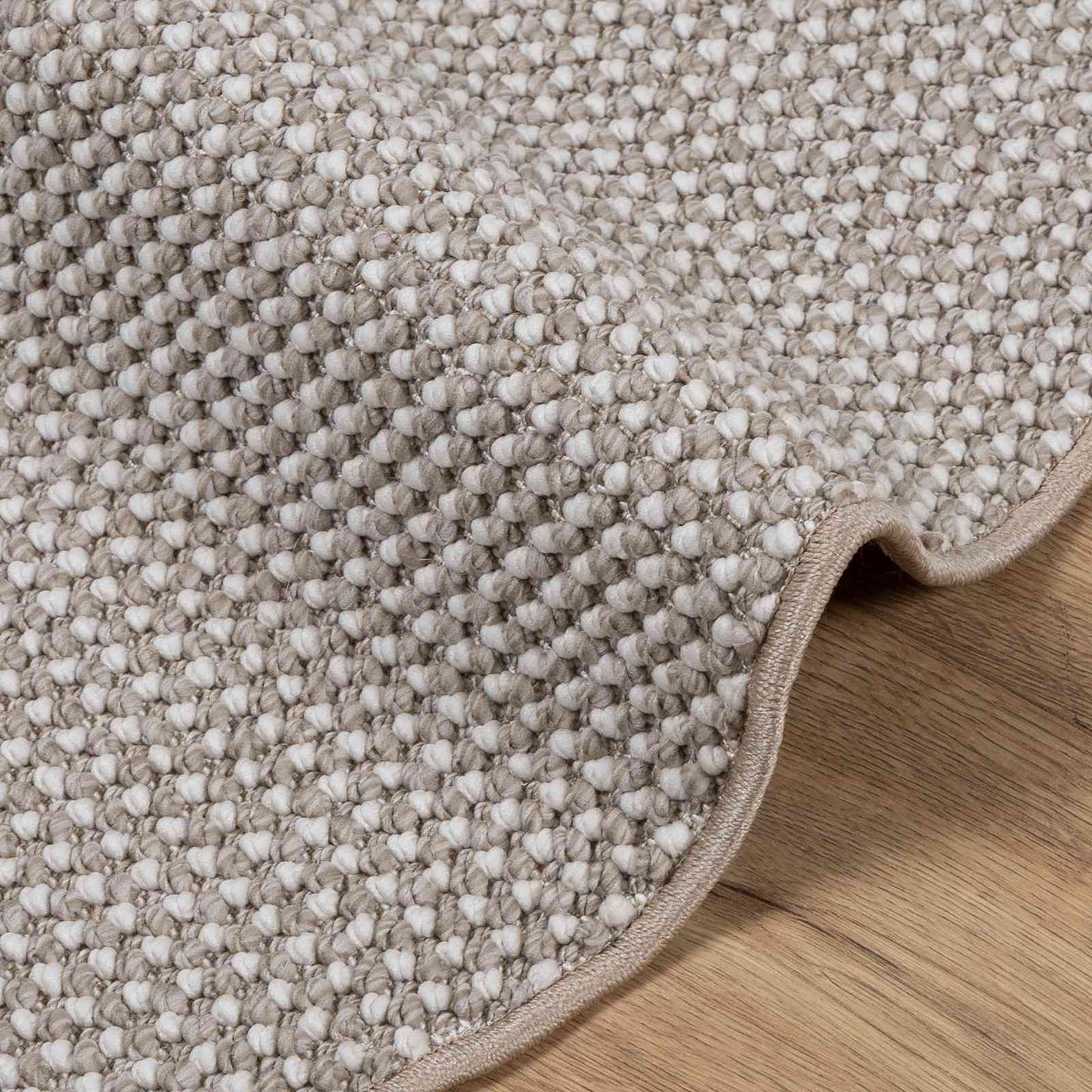 Områdetepper Rund LUGO Krem og Taupe Ø 120 CM Polyester