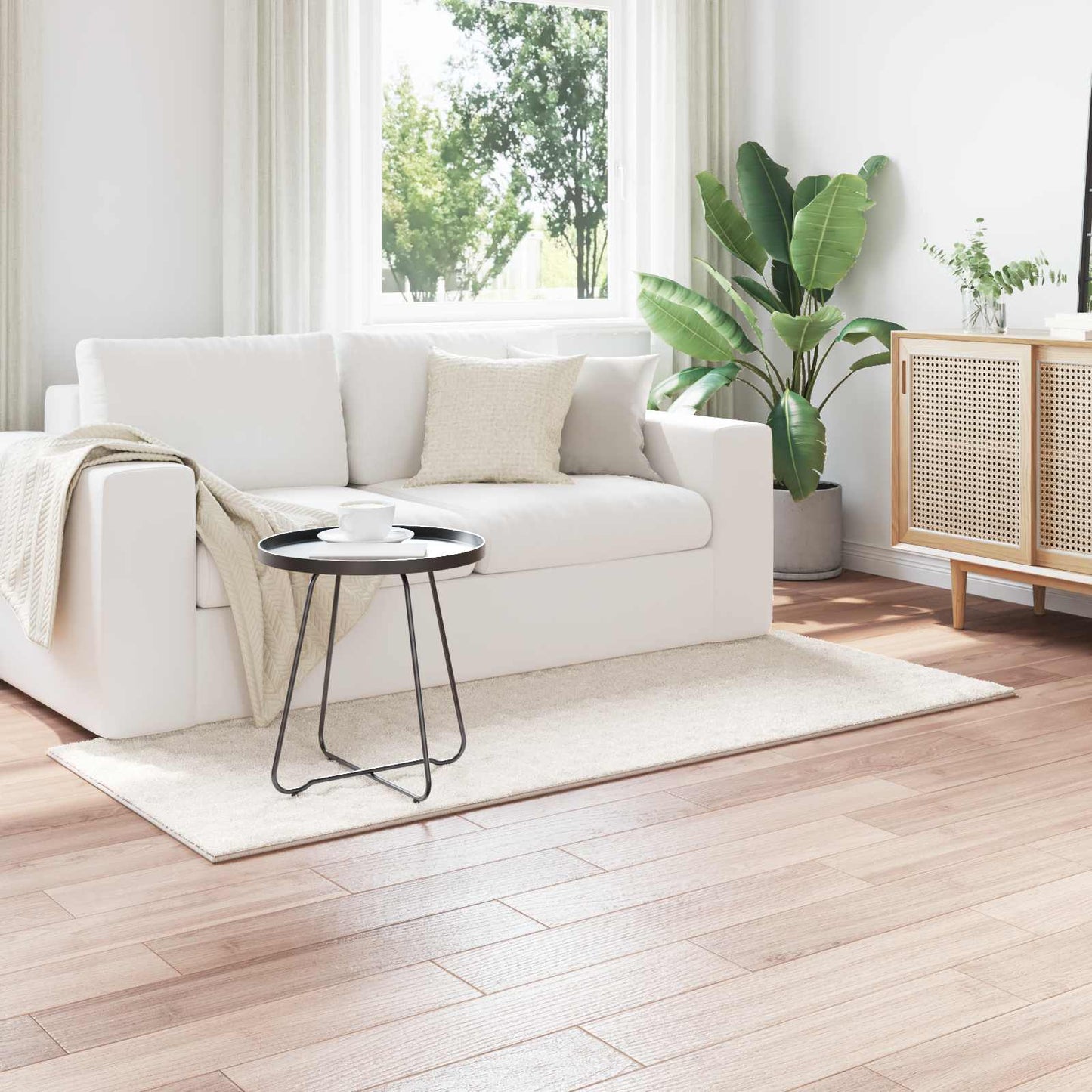Områdetepper Rektangulær SIROLO Krem 200 x 80 cm Polyester