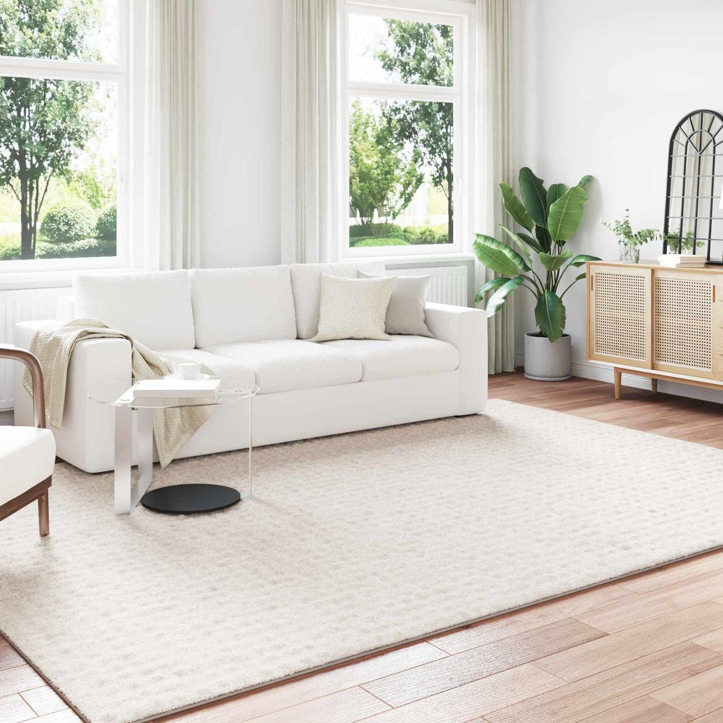 Områdetepper Rektangulær SIROLO Krem 340 x 240 cm Polyester