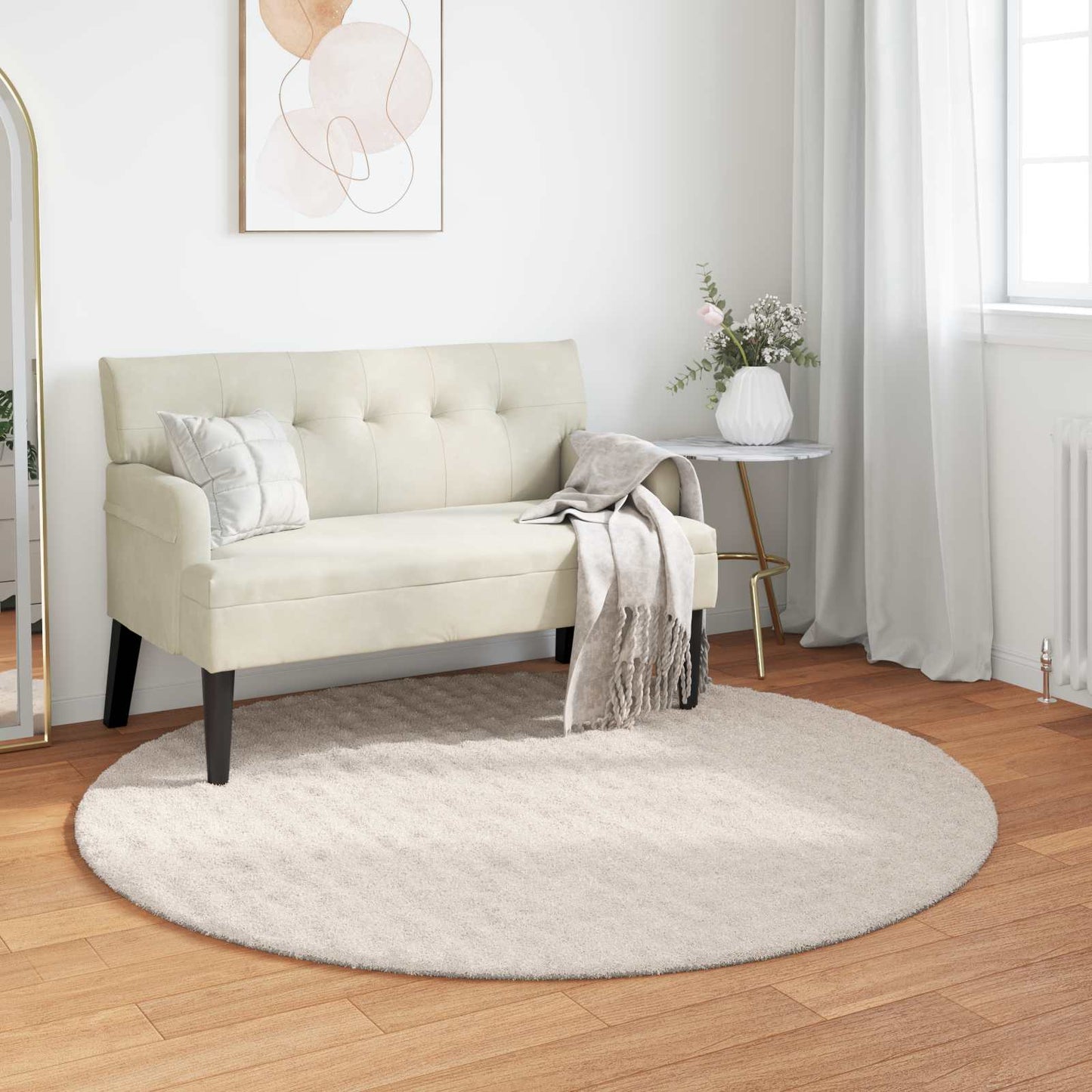 Områdetepper Rund SIROLO Beige Ø 200 CM Polyester