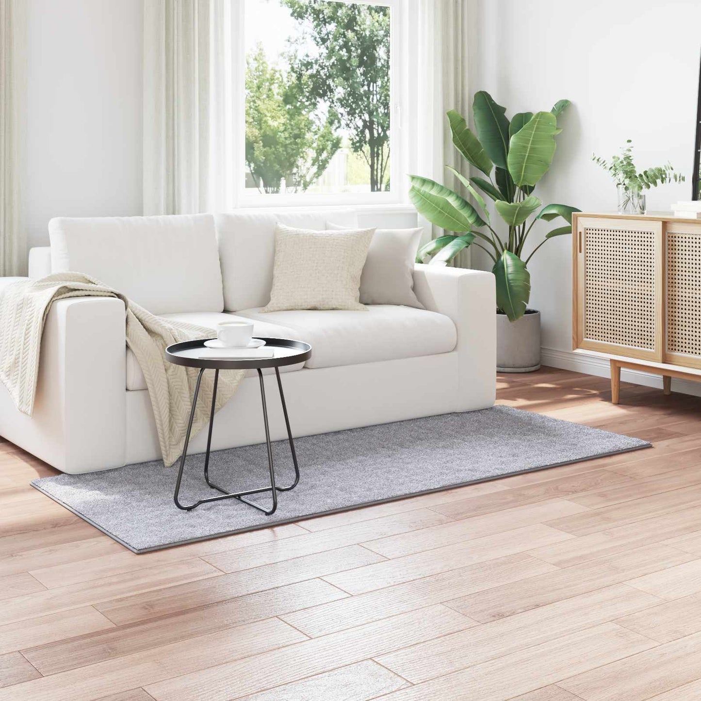 Områdetepper Rektangulær SIROLO Grå 150 x 80 cm Polyester