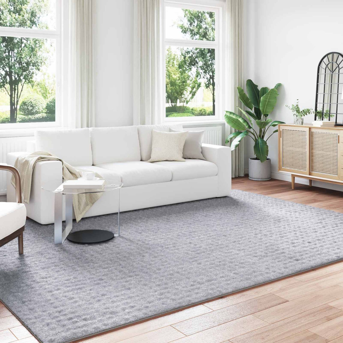 Områdetepper Rektangulær SIROLO Grå 340 x 240 cm Polyester