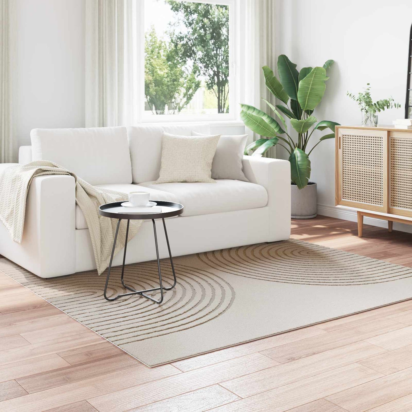Områdetepper Torget GALATI Krem 120 x 120 cm Polyester