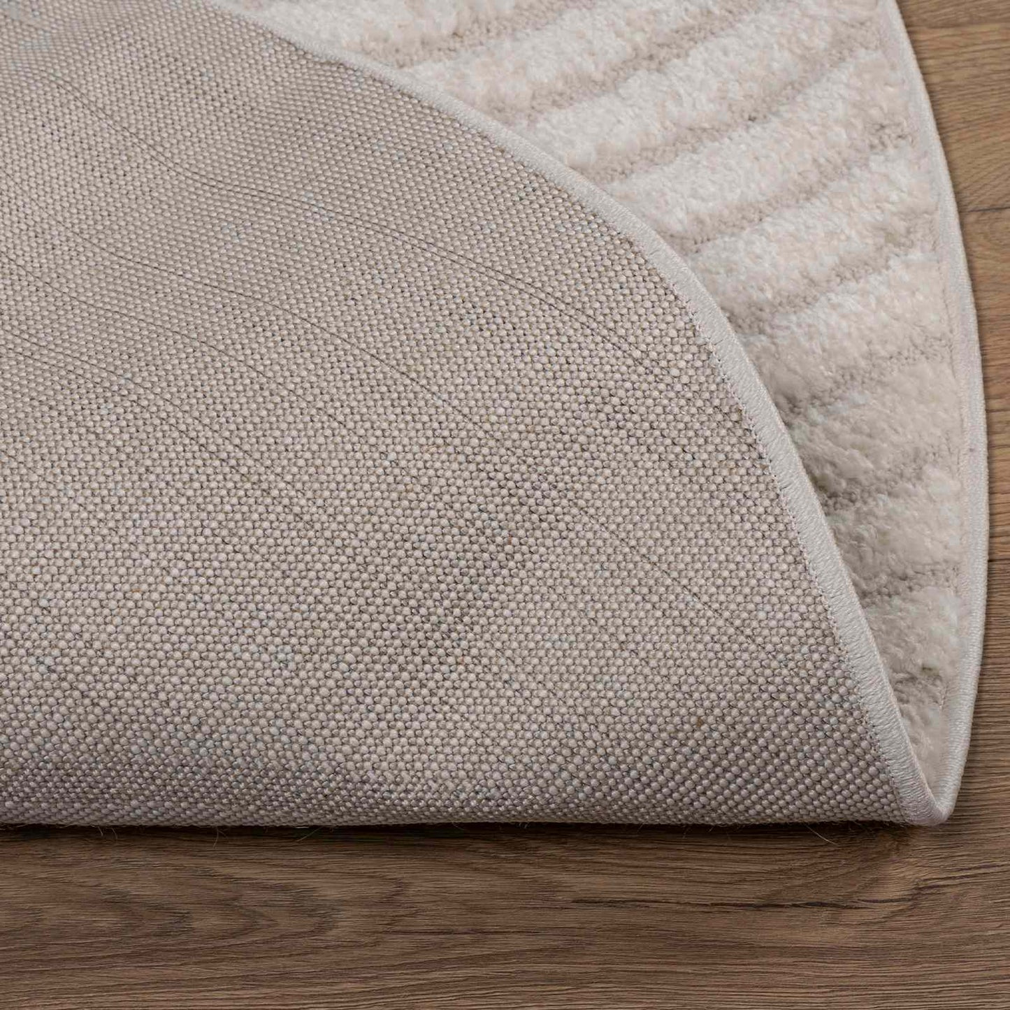 Områdetepper Rund GALATI Krem Ø 120 CM Polyester