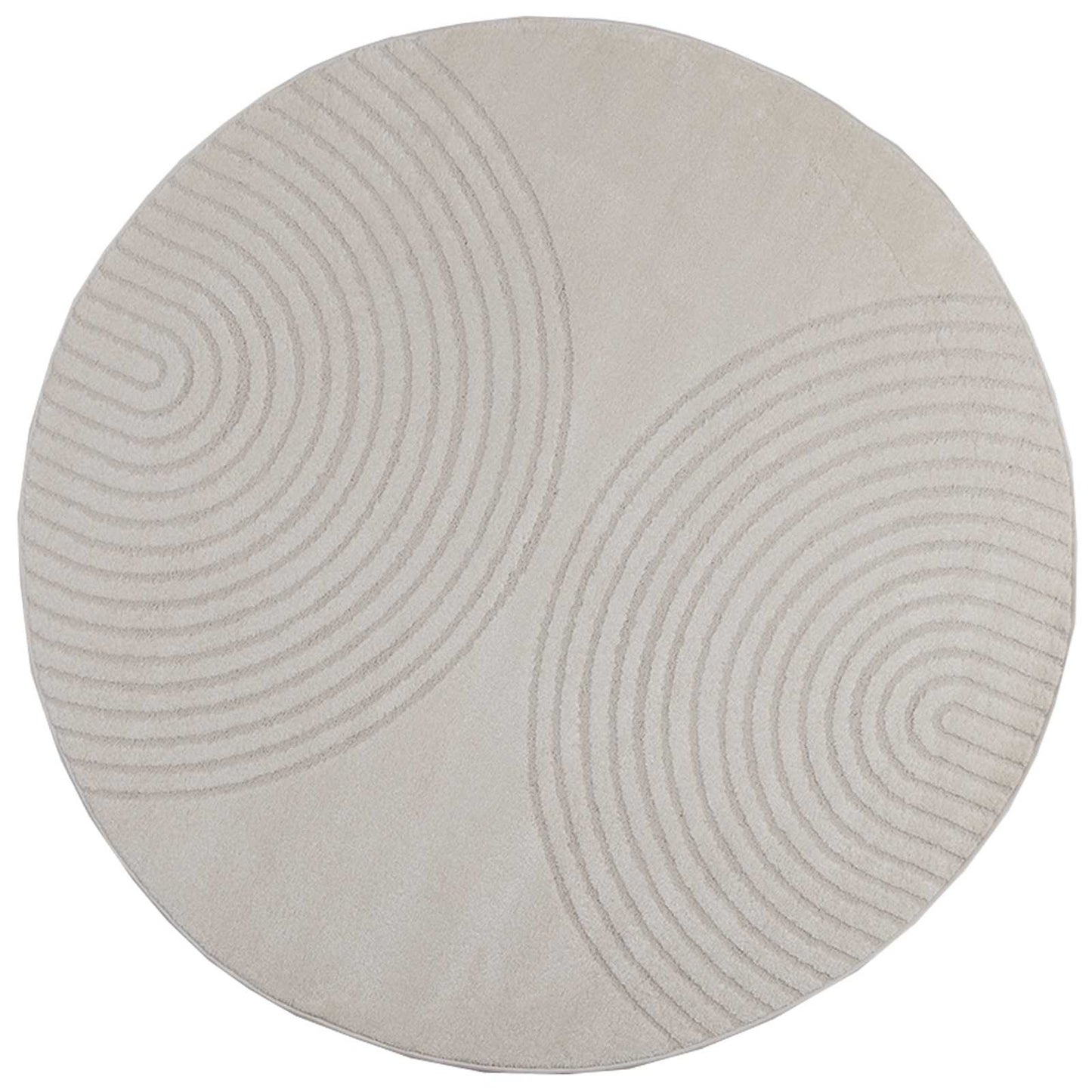 Områdetepper Rund GALATI Krem Ø 160 CM Polyester