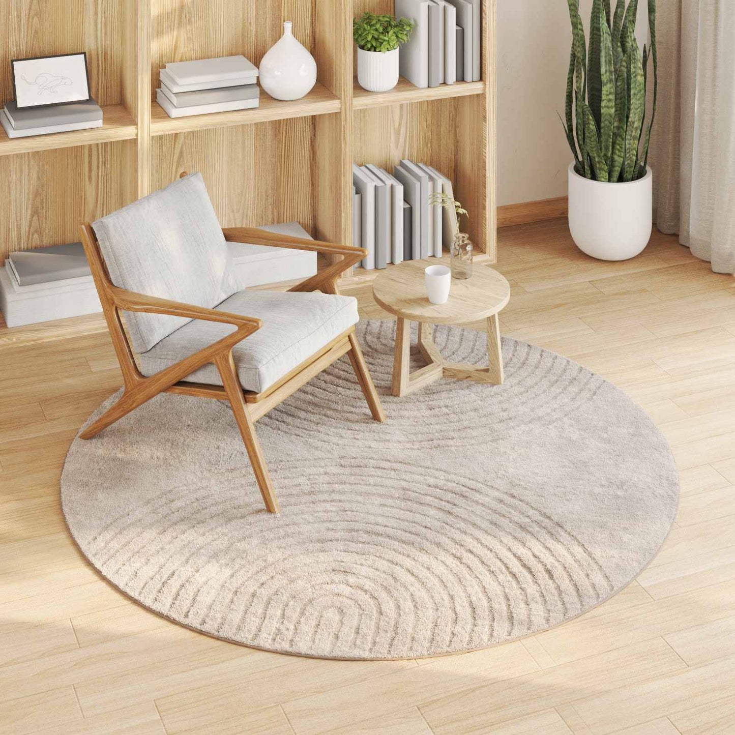 Områdetepper Rund GALATI Beige Ø 160 CM Polyester