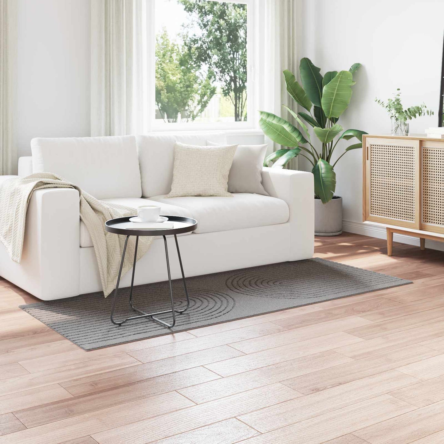 Områdetepper Rektangulær HUARTE Grå 150 x 80 cm Polyester