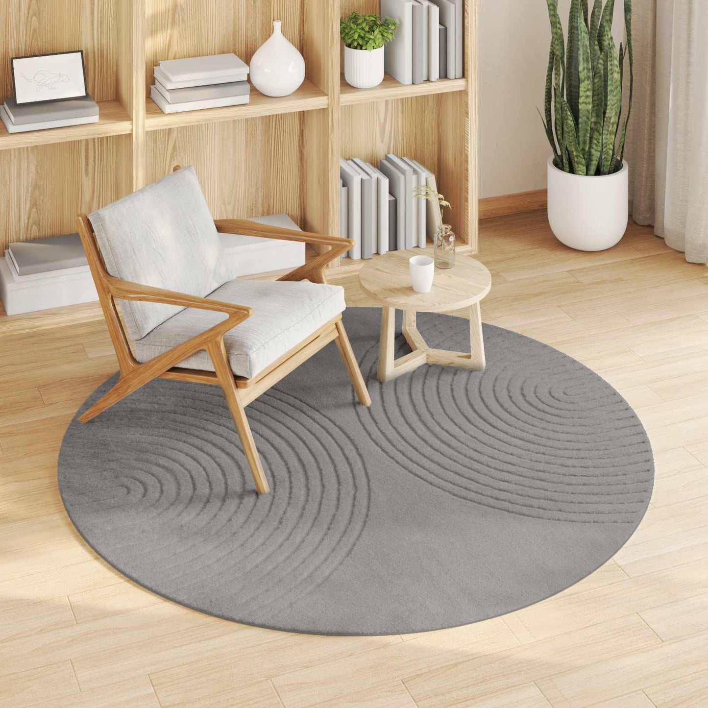 Områdetepper Rund GALATI Grå Ø 200 CM Polyester
