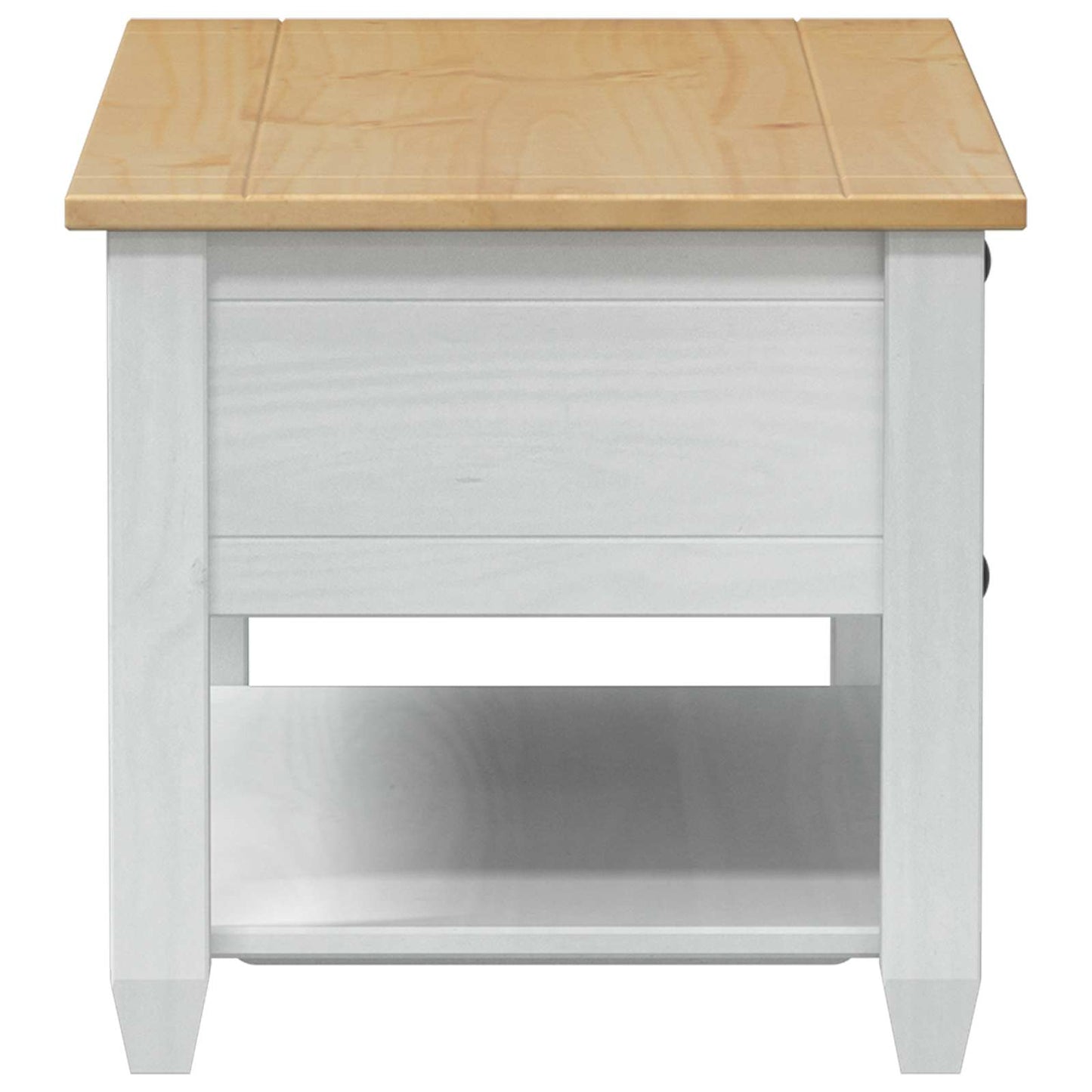 Kaffebord med skuff Hvit 100 x 48 x 45 cm Heltre furu