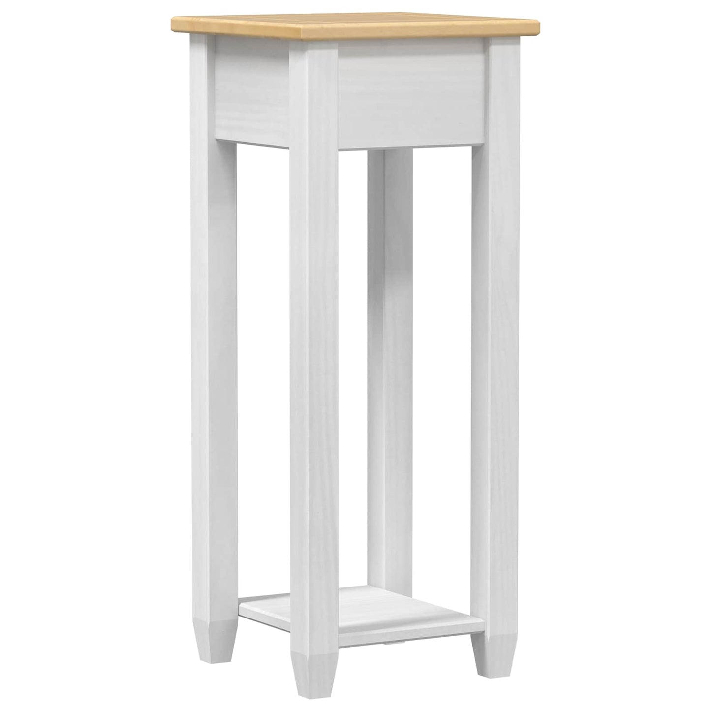 Planteholder Hvit 30 x 30 x 73 cm Massiv furu vidaXL