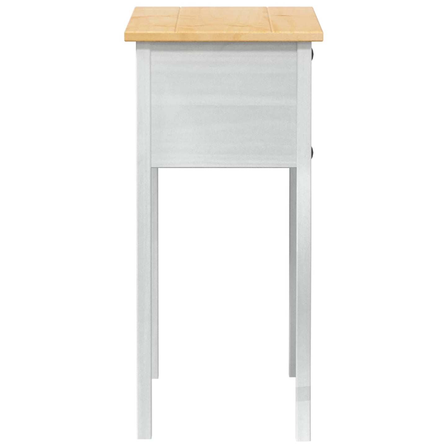 Konsollbord med skuff Hvit 73 x 35 x 73 cm Massiv furu
