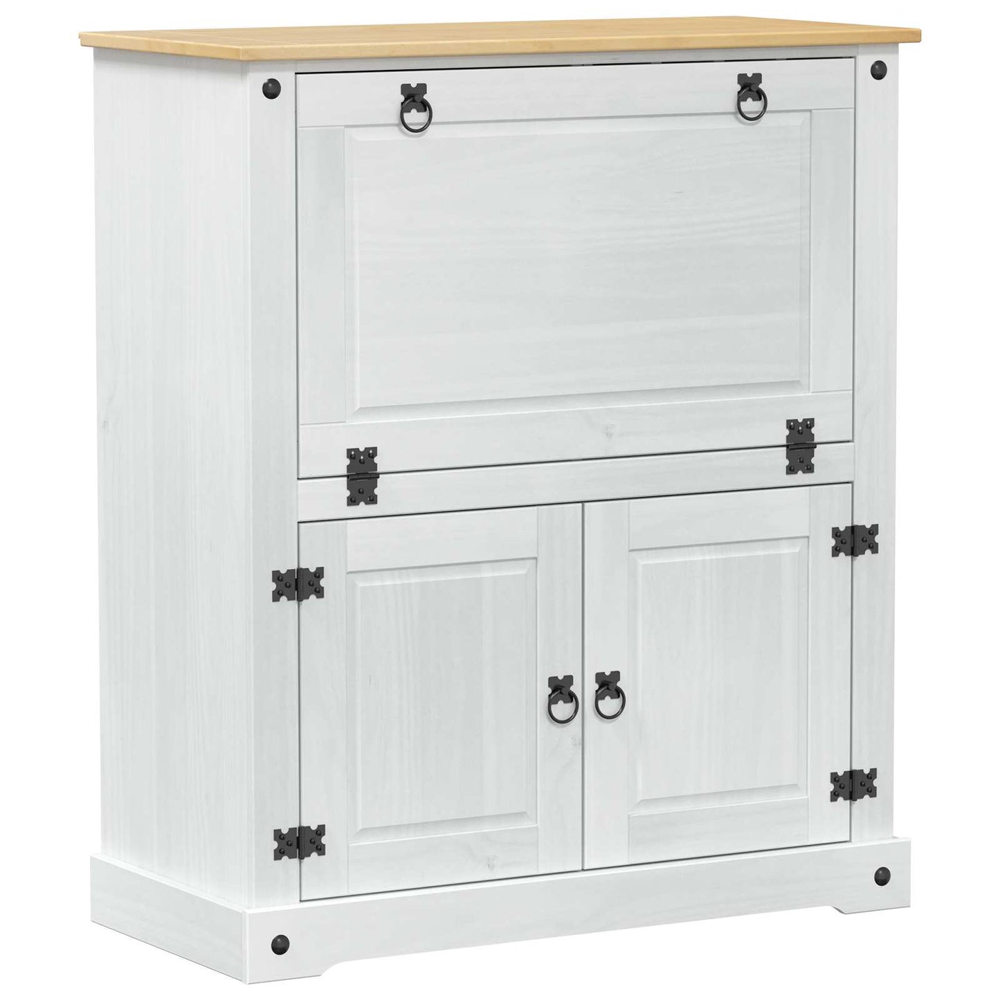 Vinskap Hvit 97 x 45 x 114 cm Massiv furu vidaXL