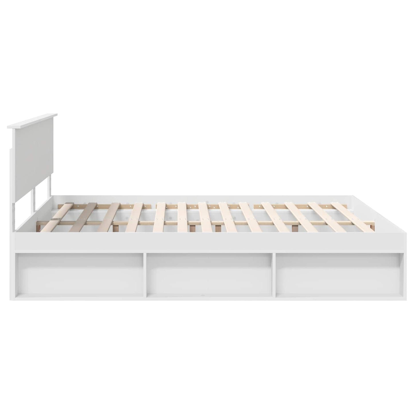 Sengestamme med hodegjerde Hvit 200 x 200 cm Konstruert tre