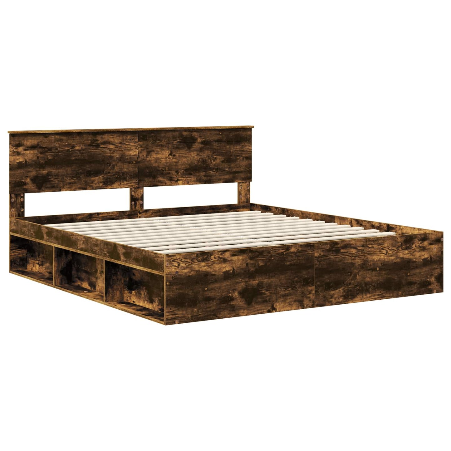 Sengestamme med hodegjerde Røkt eik 180 x 200 cm Konstruert tre