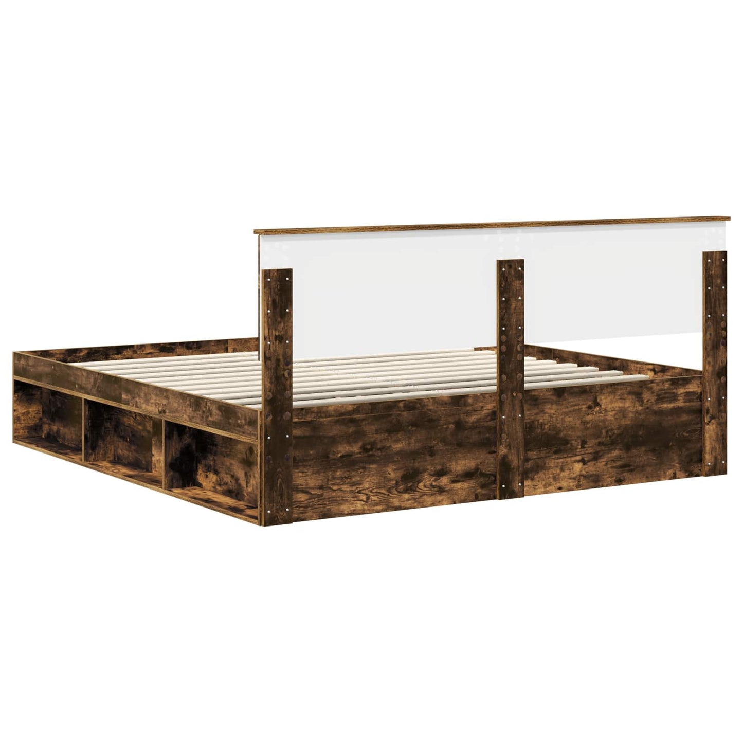 Sengestamme med hodegjerde Røkt eik 180 x 200 cm Konstruert tre