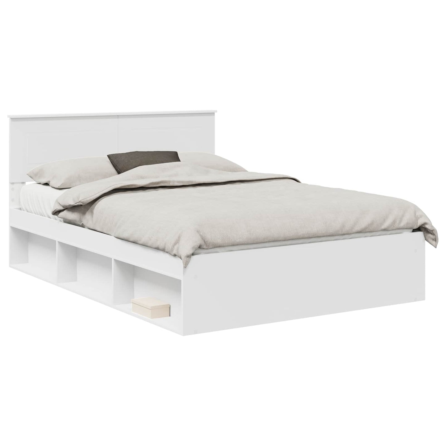 Sengestamme med hodegjerde Hvit 160 x 200 cm Konstruert tre