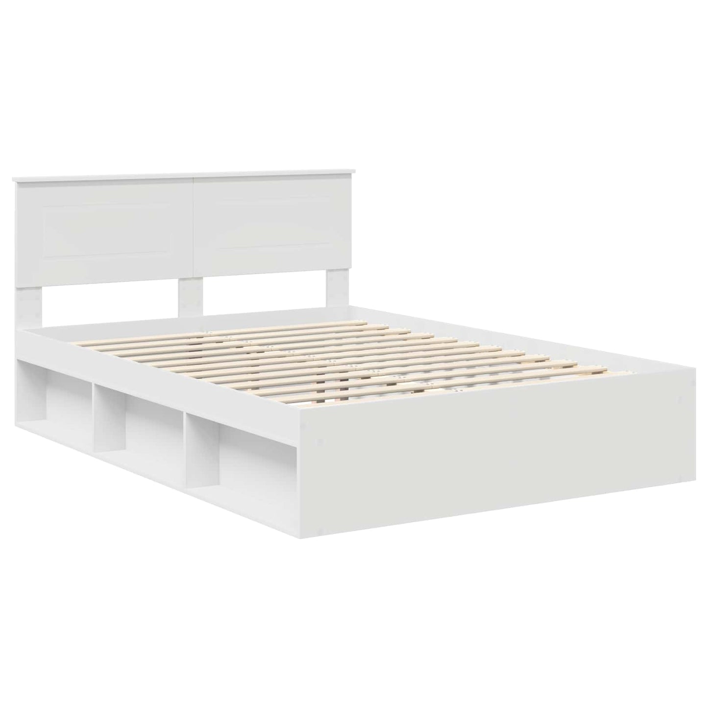 Sengestamme med hodegjerde Hvit 160 x 200 cm Konstruert tre