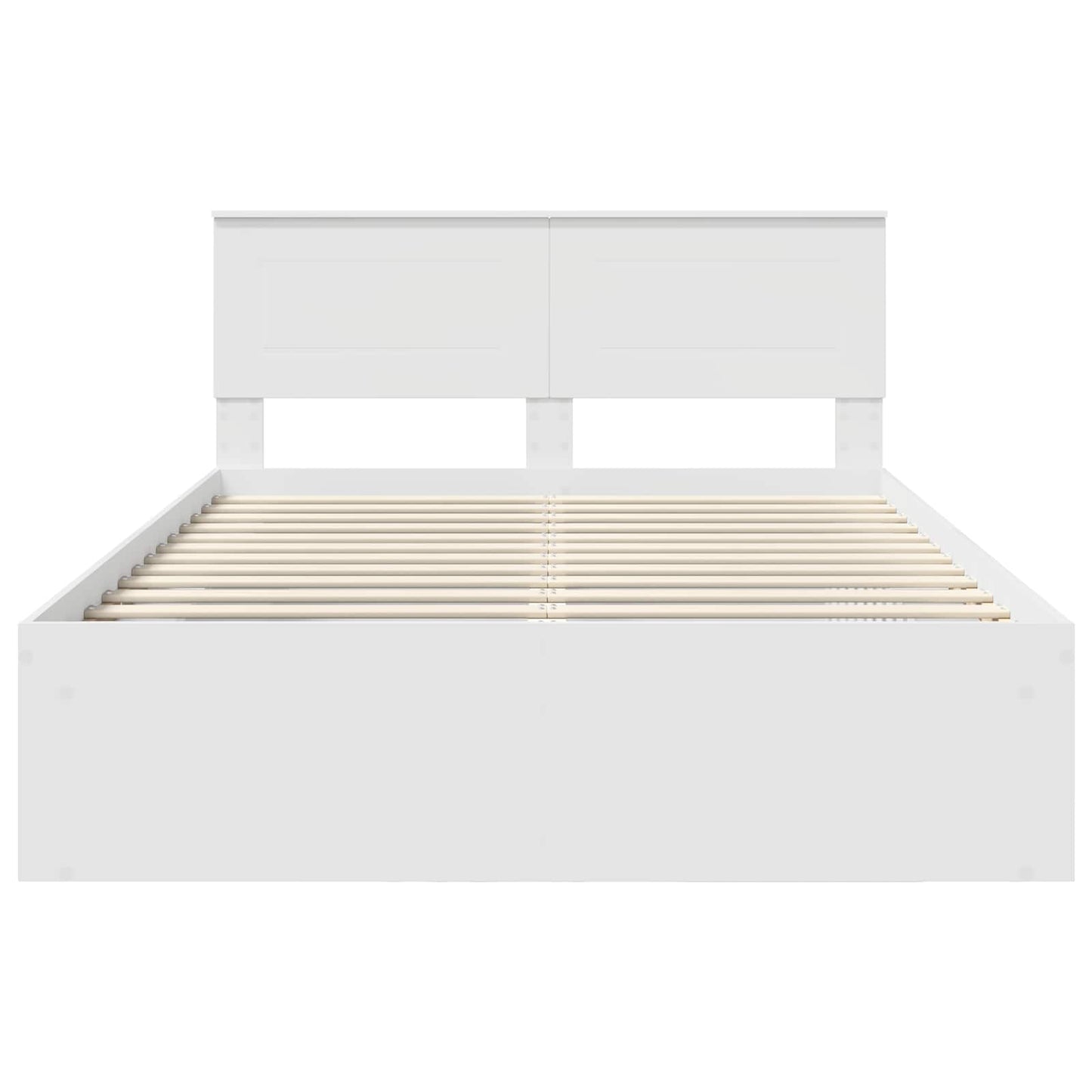 Sengestamme med hodegjerde Hvit 160 x 200 cm Konstruert tre