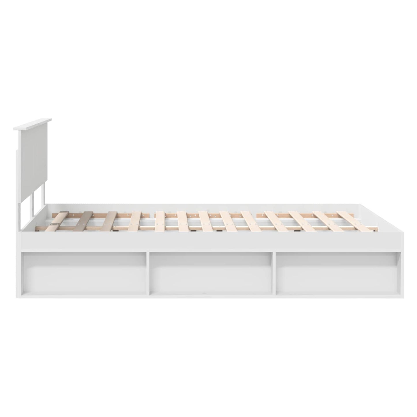 Sengestamme med hodegjerde Hvit 160 x 200 cm Konstruert tre