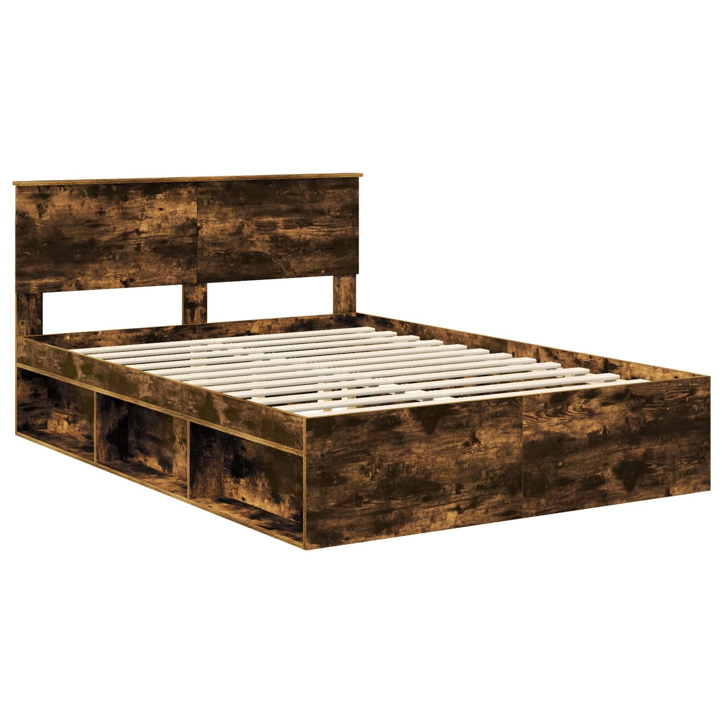 Sengestamme med hodegjerde Røkt eik 150 x 200 cm Konstruert tre