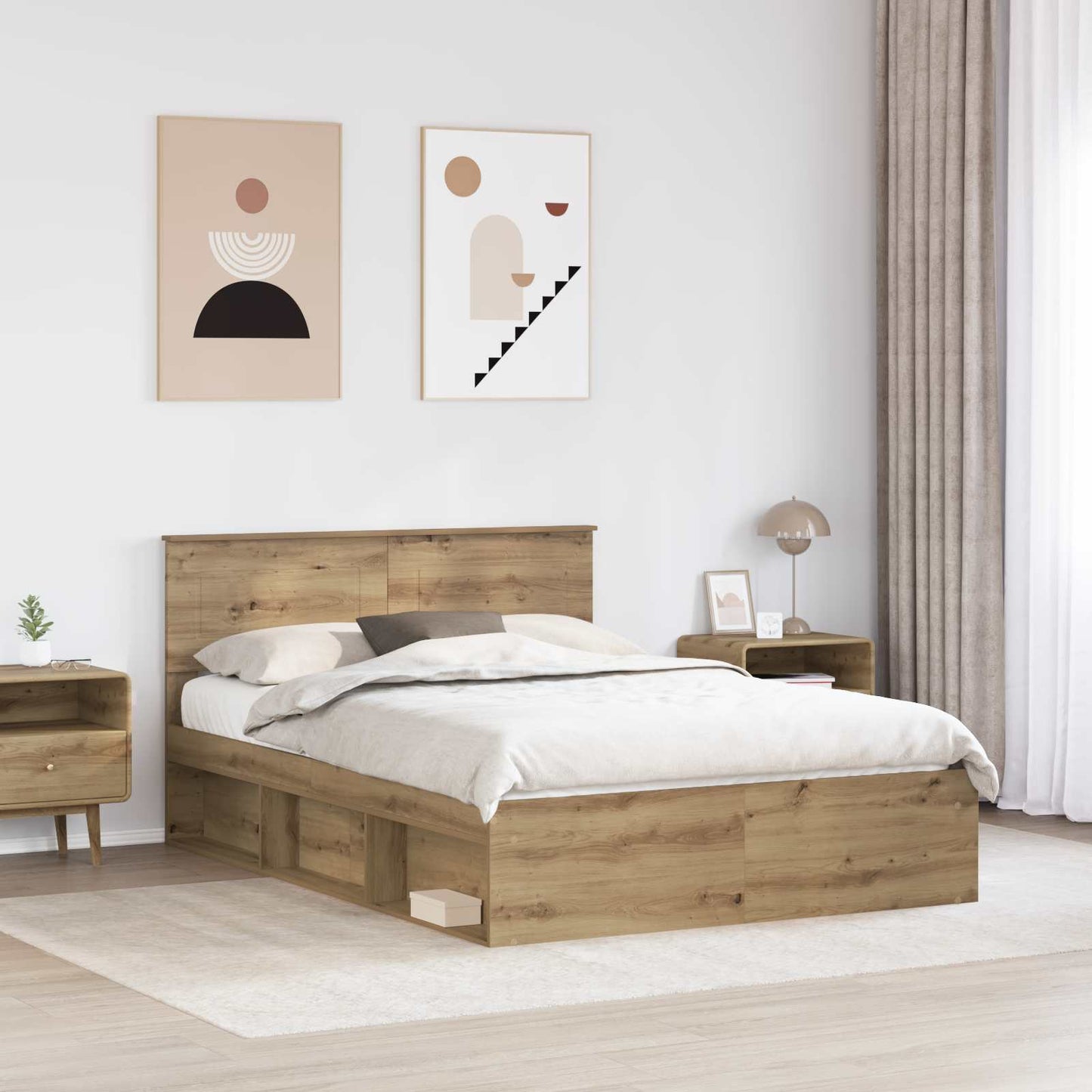 Sengestamme Kunstnerisk Eik 140 x 190 cm Konstruert tre