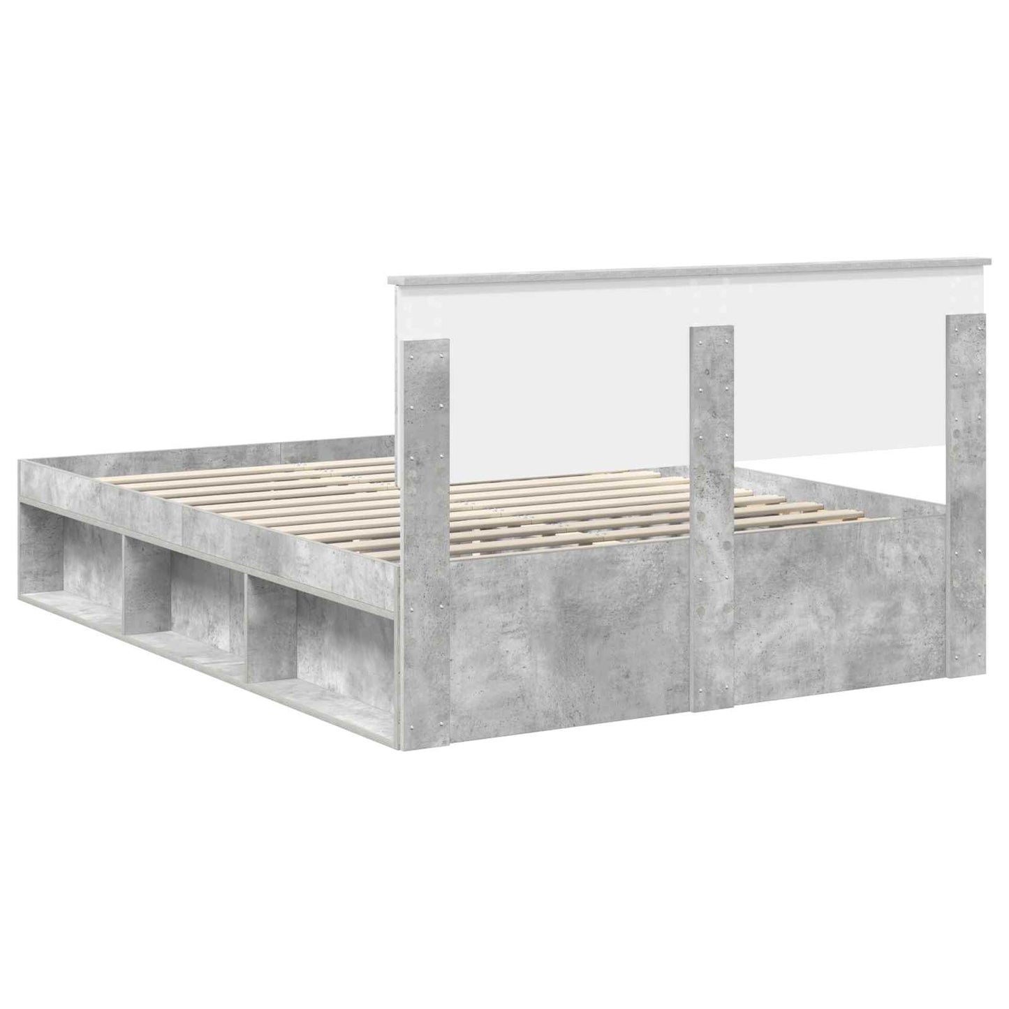 Sengestamme med hodegjerde Betong 140 x 200 cm Konstruert tre