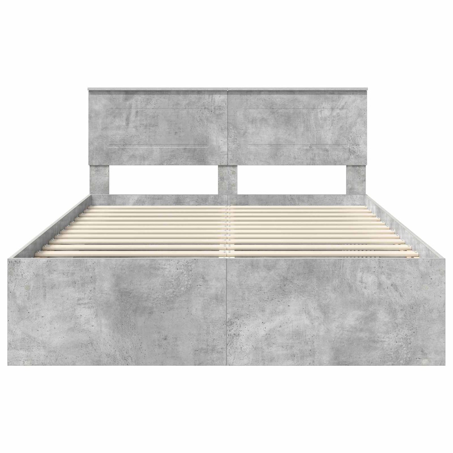 Sengestamme med hodegjerde Betong 140 x 200 cm Konstruert tre
