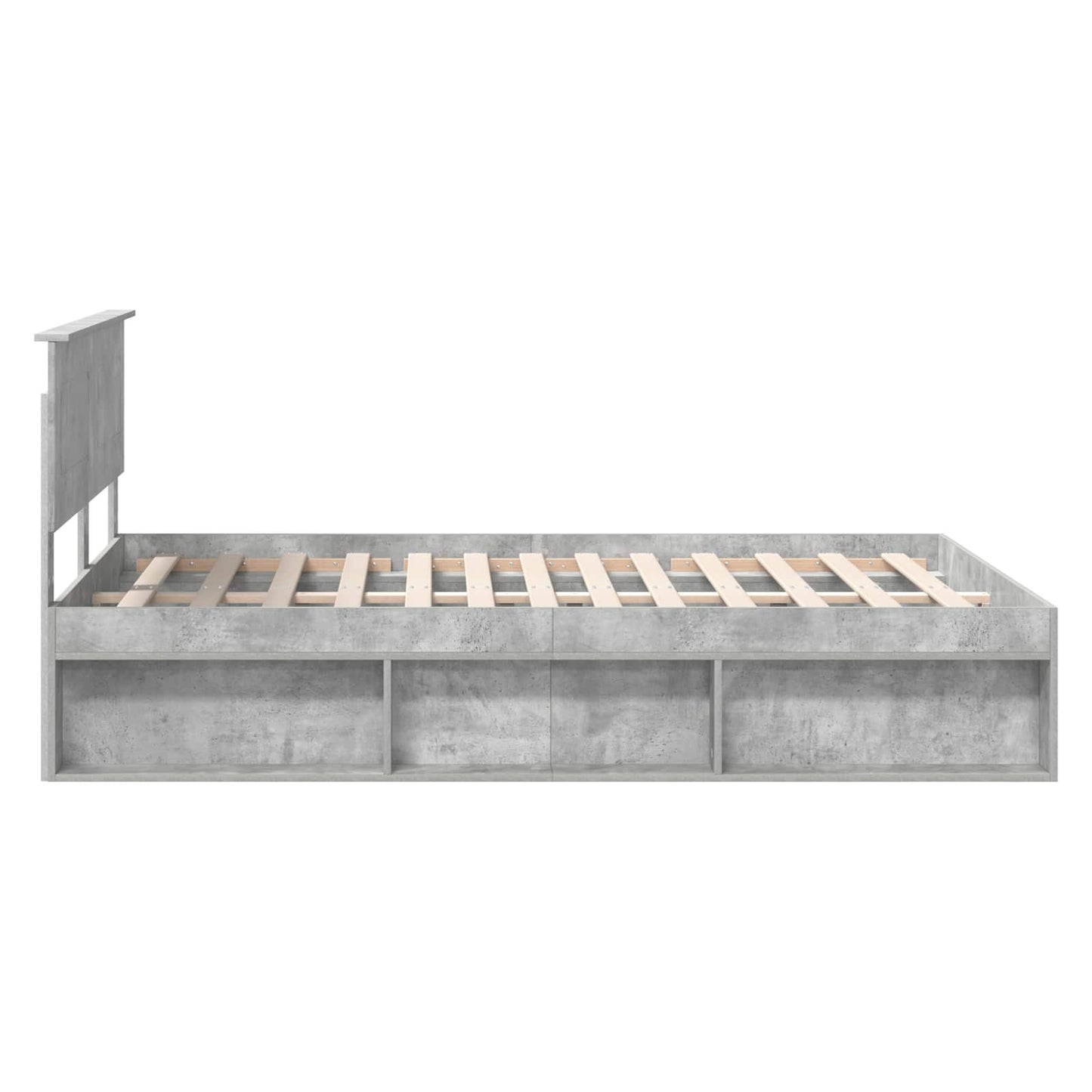 Sengestamme med hodegjerde Betong 140 x 200 cm Konstruert tre
