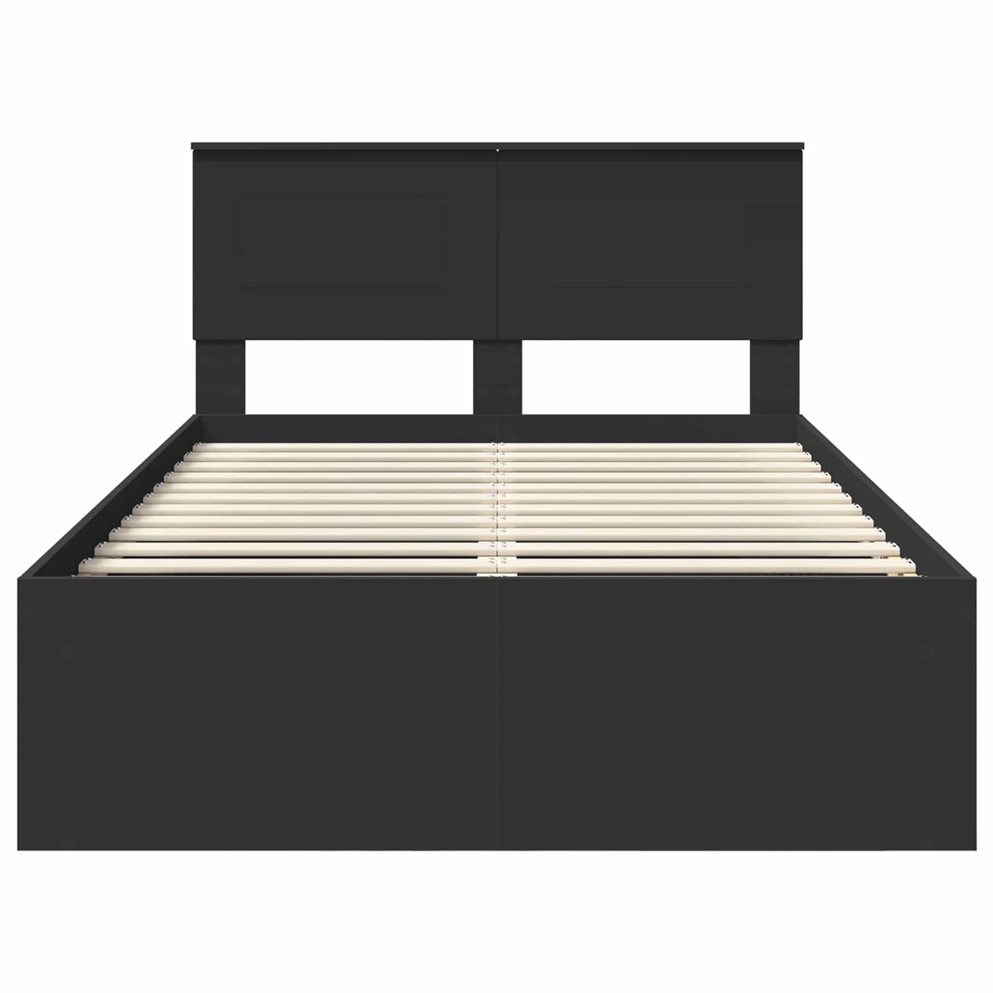 Sengestamme med hodegjerde Svart 120 x 200 cm Konstruert tre