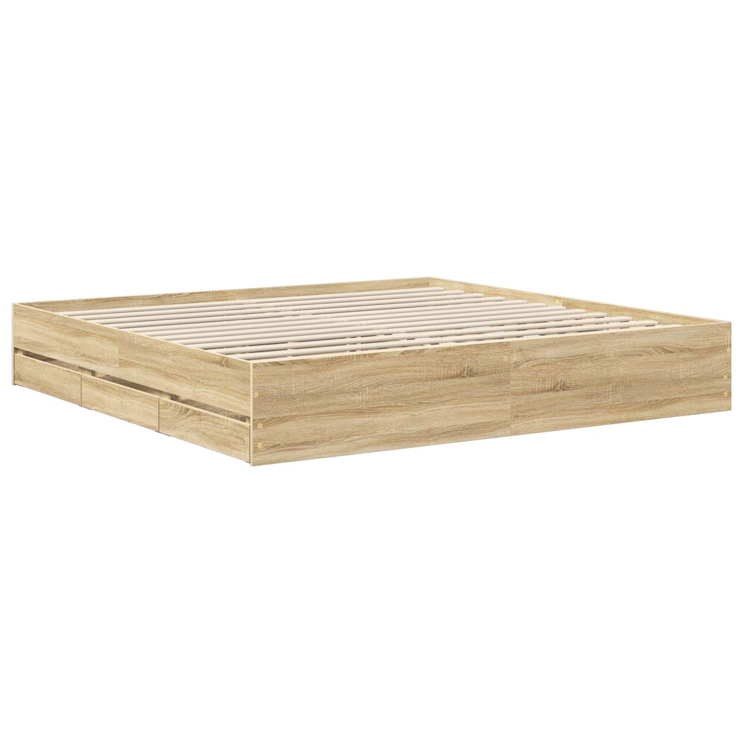 Sengestamme med skuff Sonoma eik 200 x 200 cm Ingeniørtre