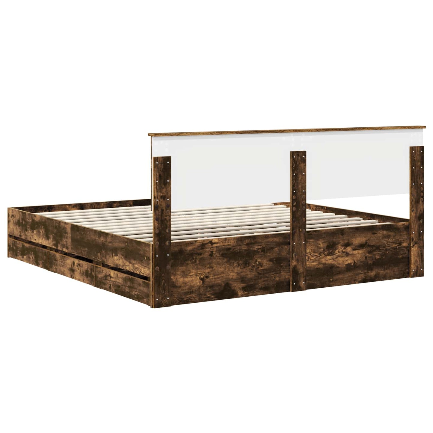 Sengestamme med skuff Røkt eik 180 x 200 cm Ingeniørtre