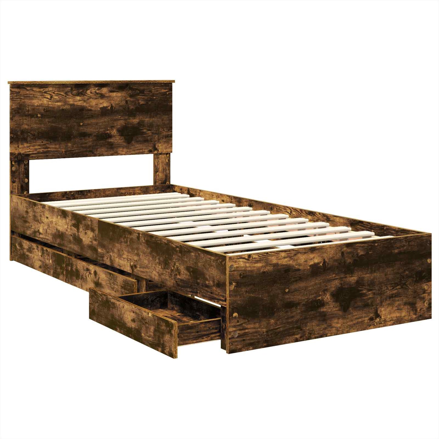 Sengestamme med skuff Røkt eik 100 x 200 cm Ingeniørtre