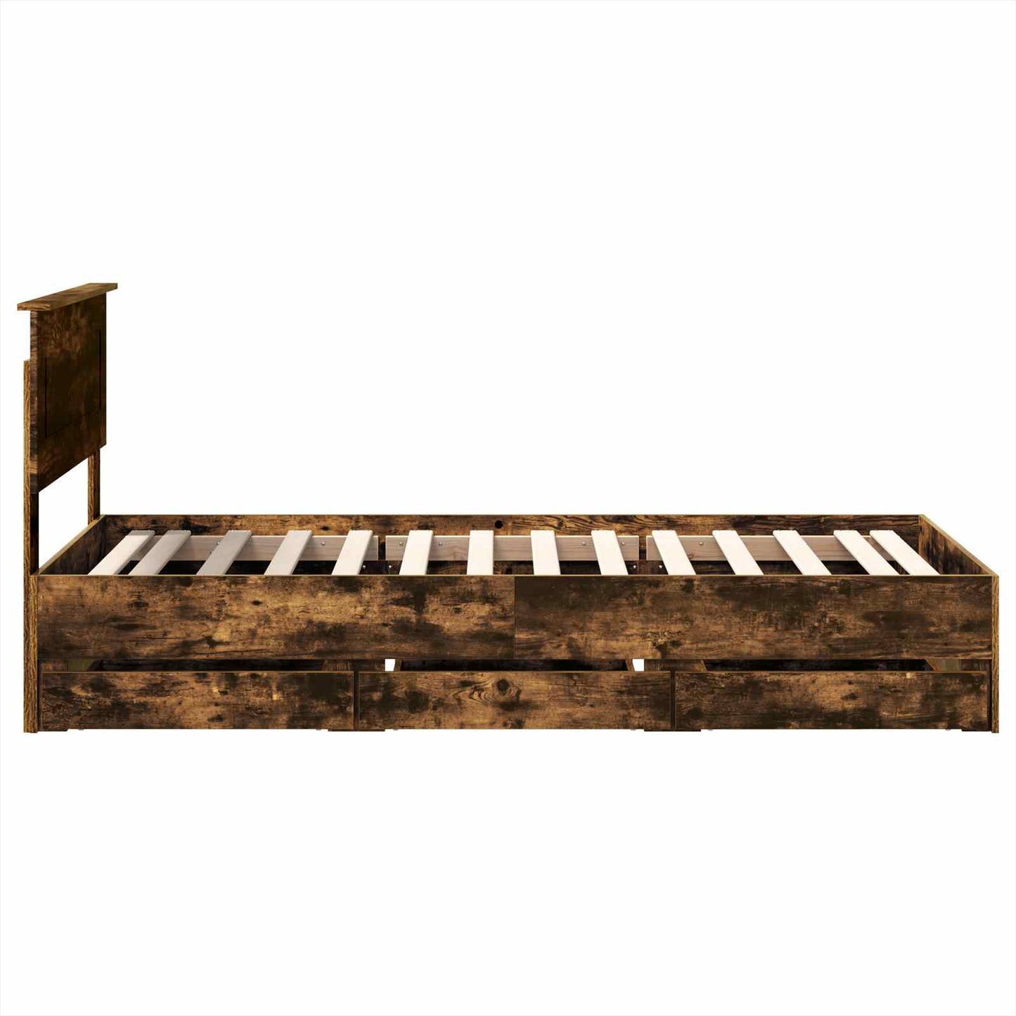 Sengestamme med skuff Røkt eik 100 x 200 cm Ingeniørtre