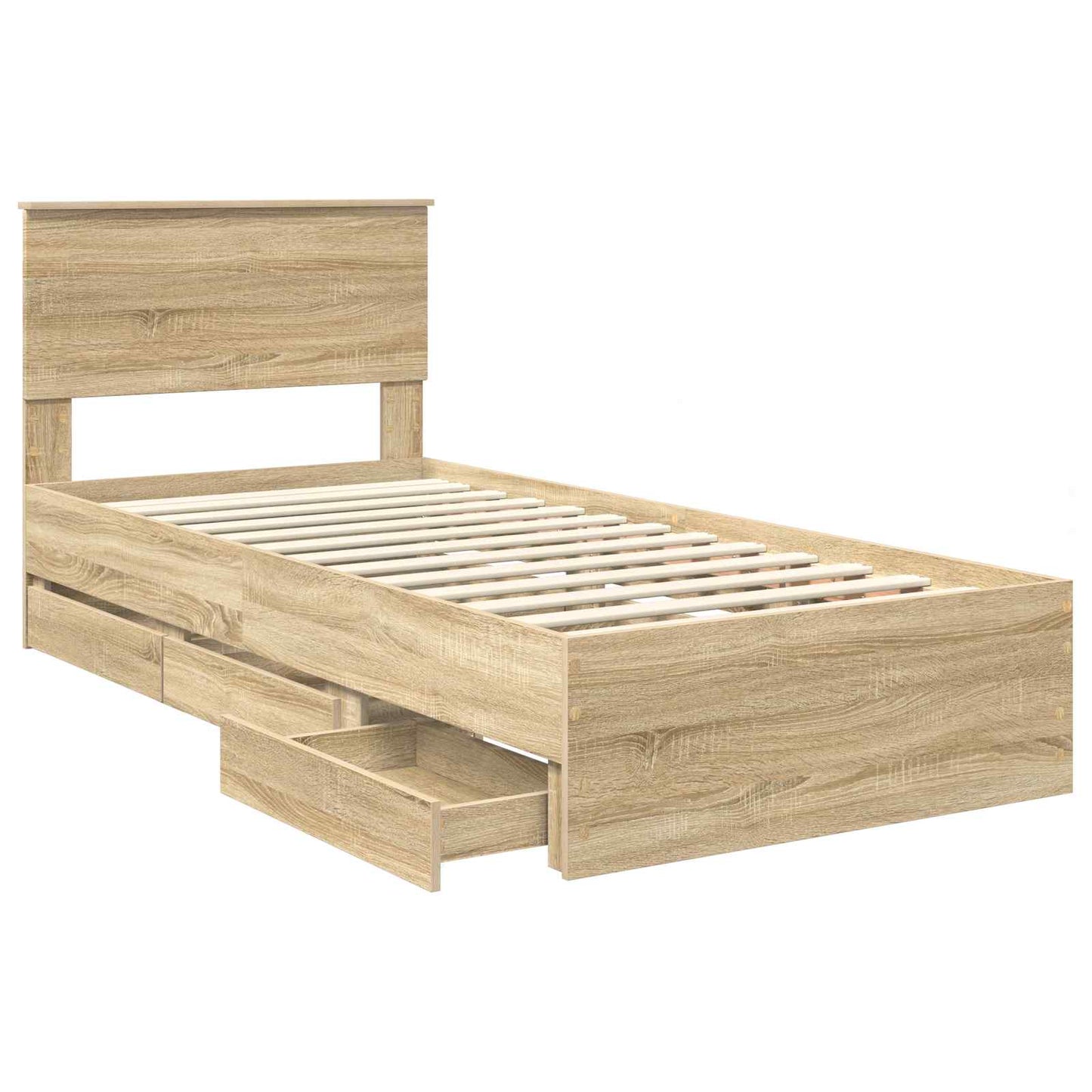 Sengestamme med skuff Sonoma eik 75 x 190 cm Ingeniørtre