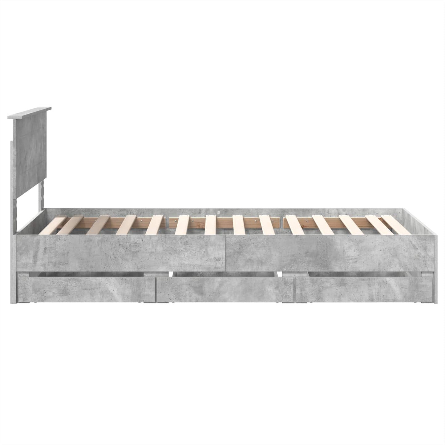 Sengestamme med skuff Betonggrå 75 x 190 cm Ingeniørtre