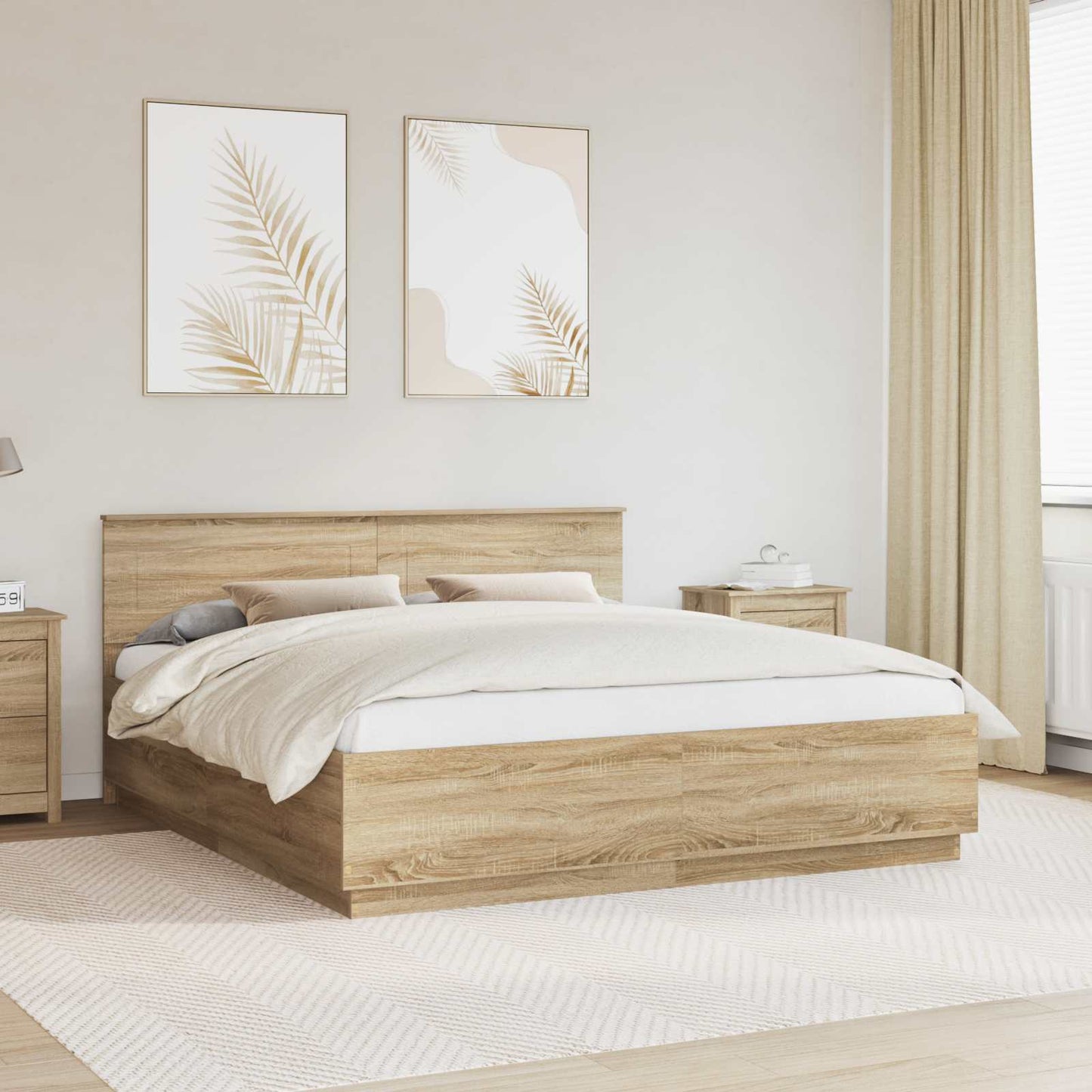 Sengestamme Sonoma eik 200 x 200 cm Konstruert tre