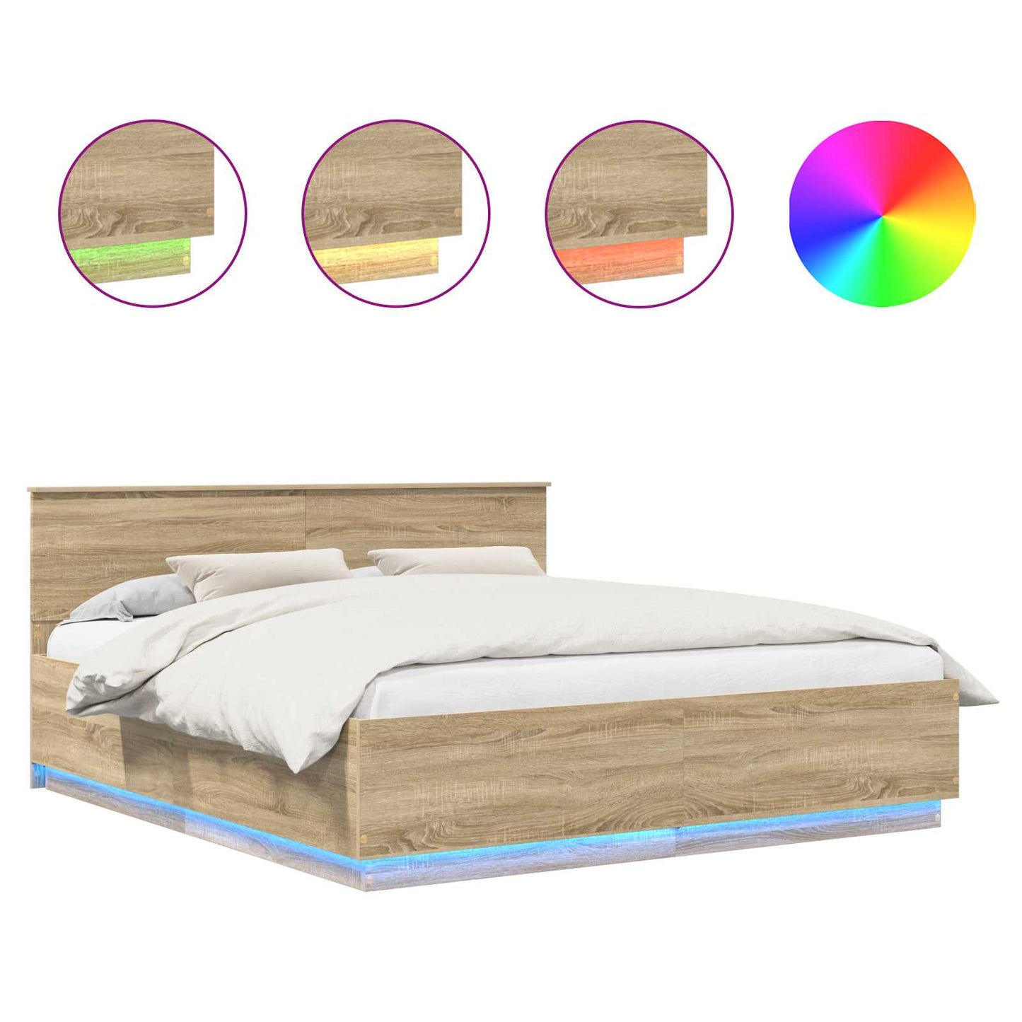 Sengestamme Sonoma eik 200 x 200 cm Konstruert tre