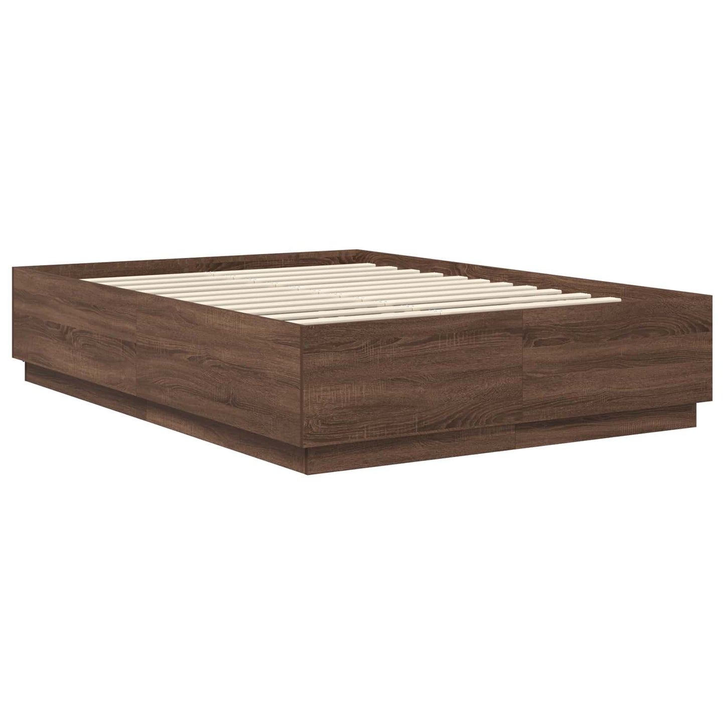 Sengestamme med hodegjerde Brun Eik 150 x 200 cm Konstruert tre