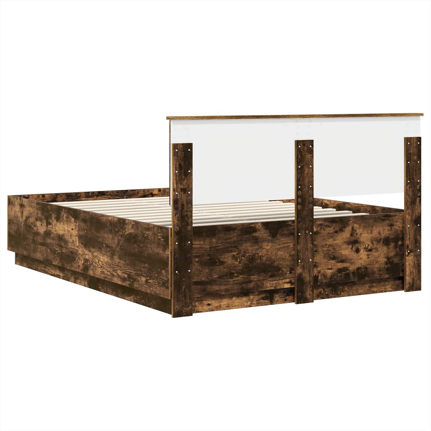 Sengestamme med hodegjerde Røkt Eik 150 x 200 cm Konstruert tre