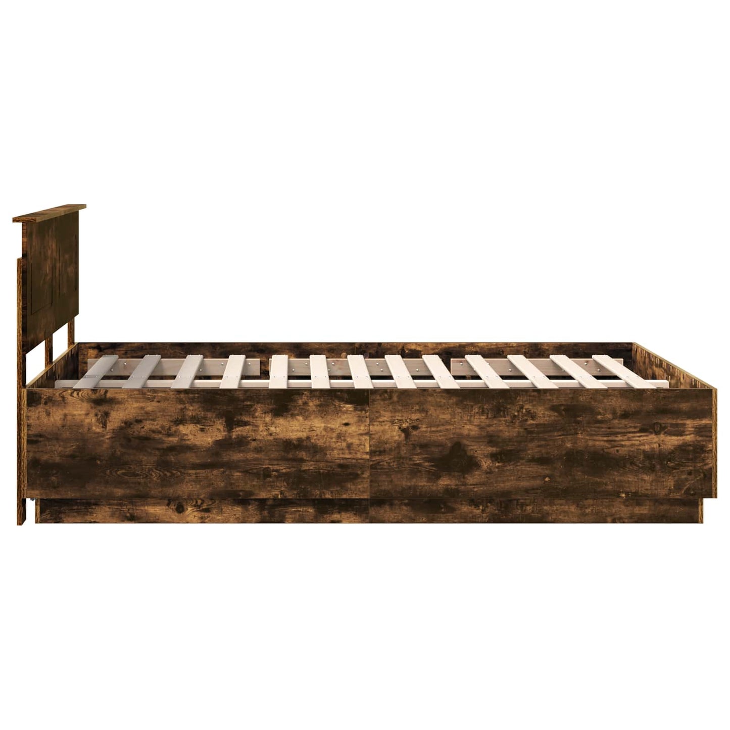 Sengestamme med hodegjerde Røkt Eik 150 x 200 cm Konstruert tre