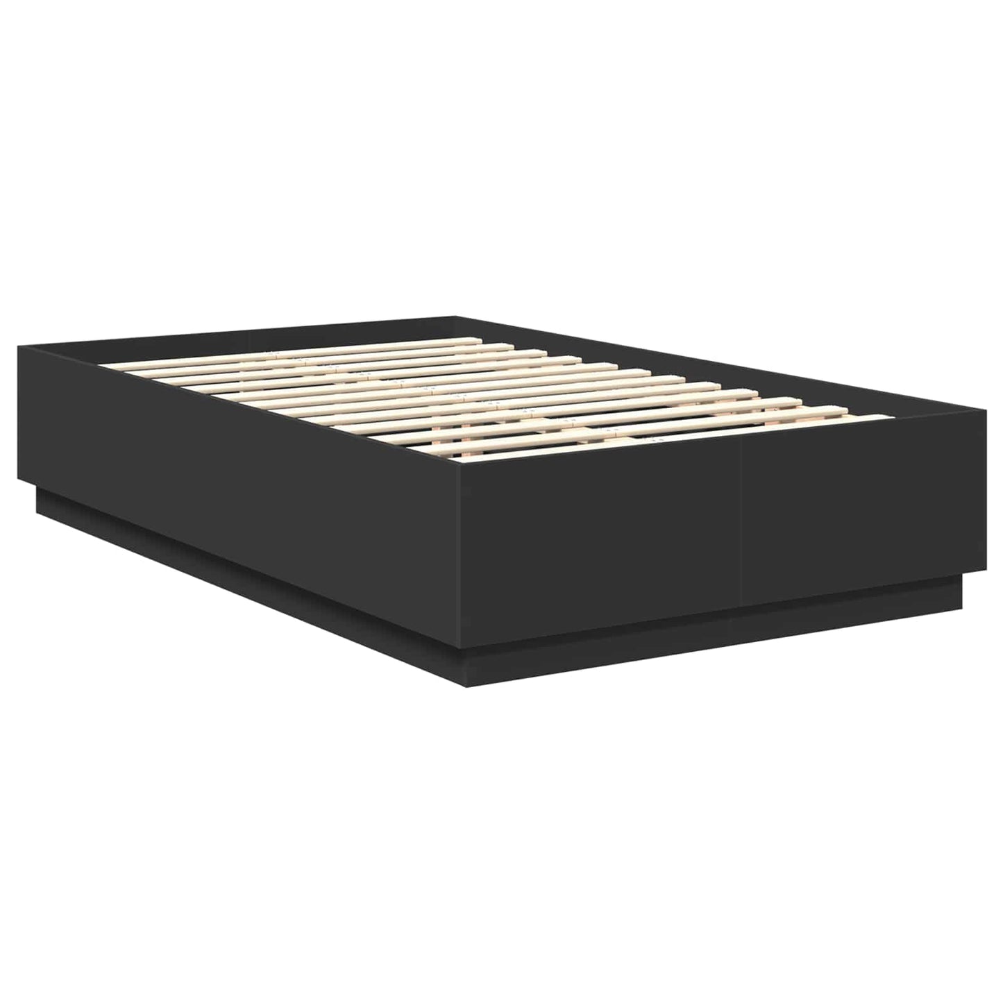 Sengestamme med hodegjerde Svart 135 x 190 cm Konstruert tre