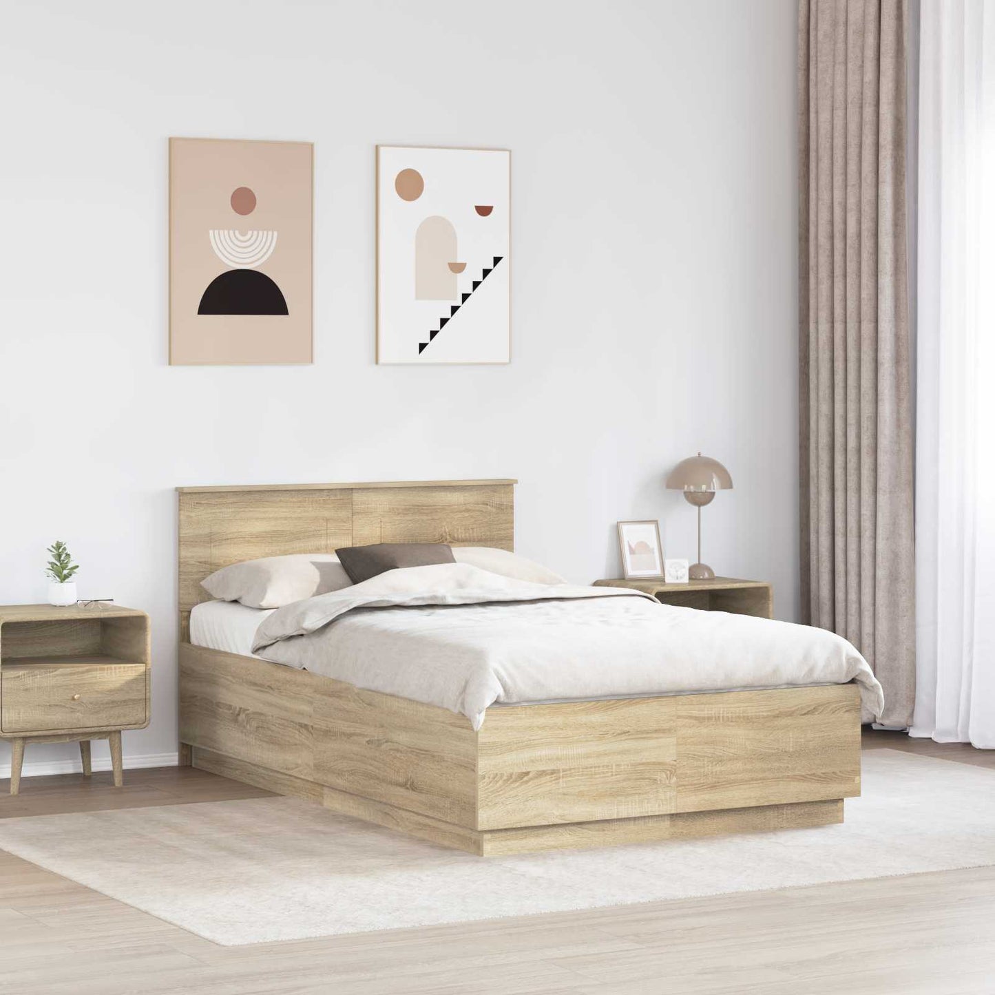 Sengestamme Sonoma eik 120 x 200 cm Konstruert tre