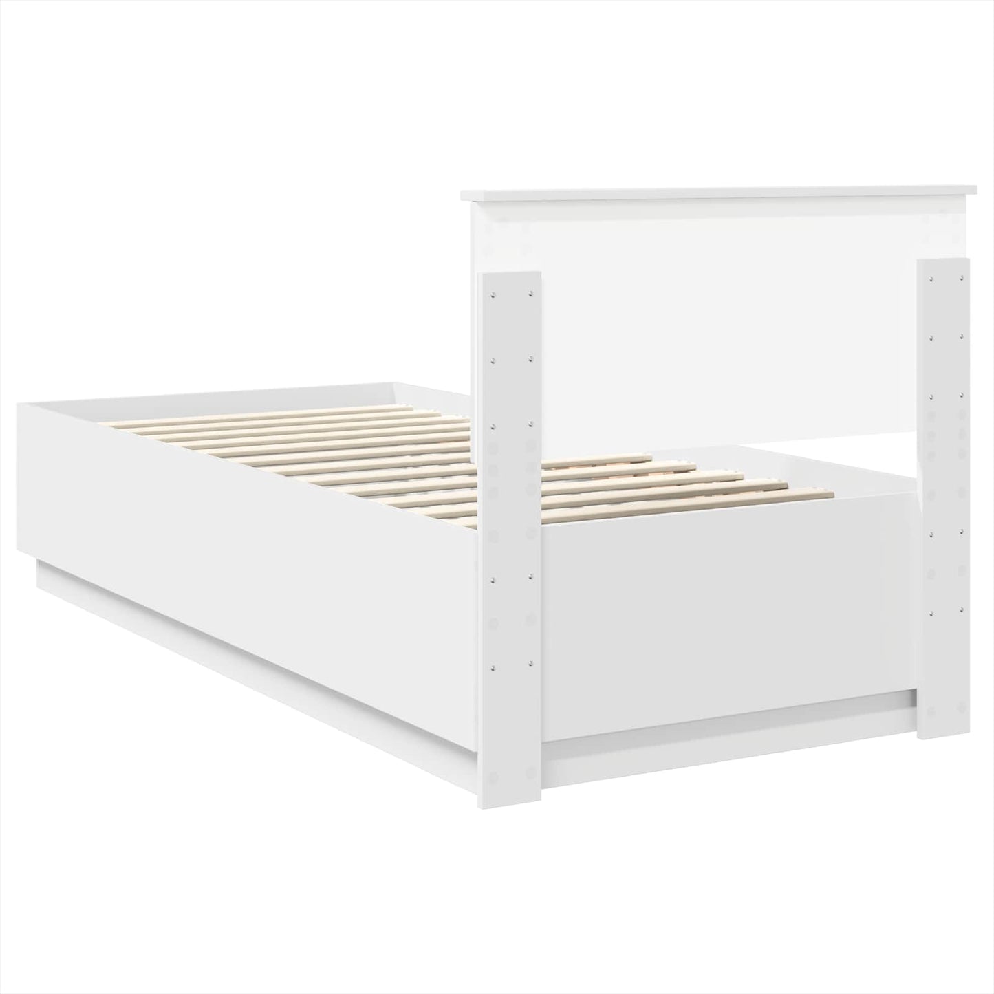 Sengestamme med hodegjerde Hvit 100 x 200 cm Konstruert tre