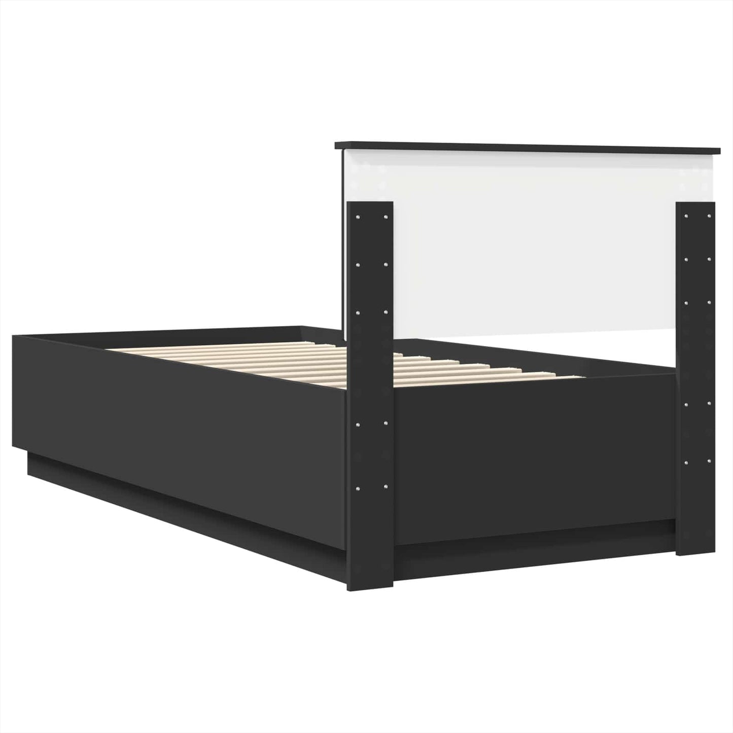 Sengestamme med hodegjerde Svart 70 x 190 cm Konstruert tre