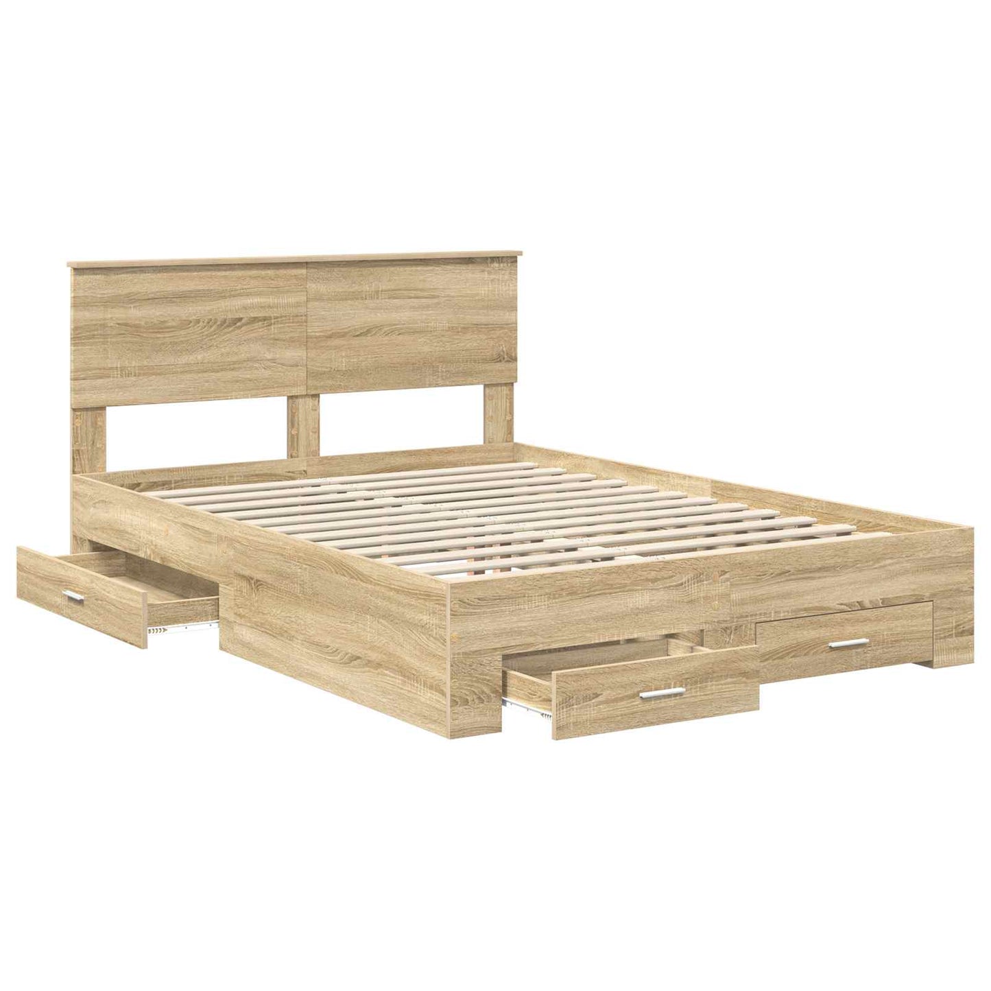 Sengestamme med skuff Sonoma eik 150 x 200 cm Konstruert tre