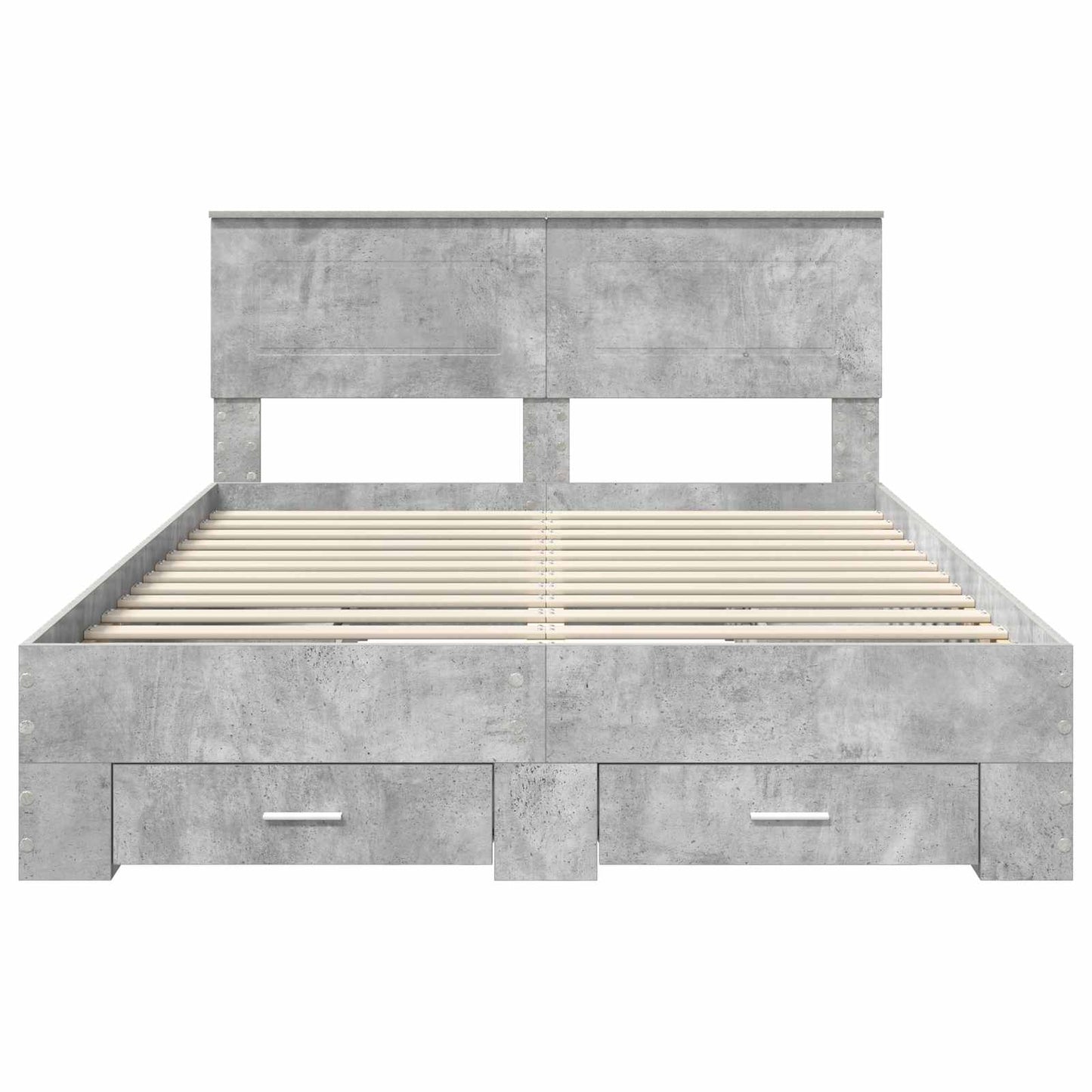 Sengestamme med skuff Betonggrå 140 x 190 cm Konstruert tre