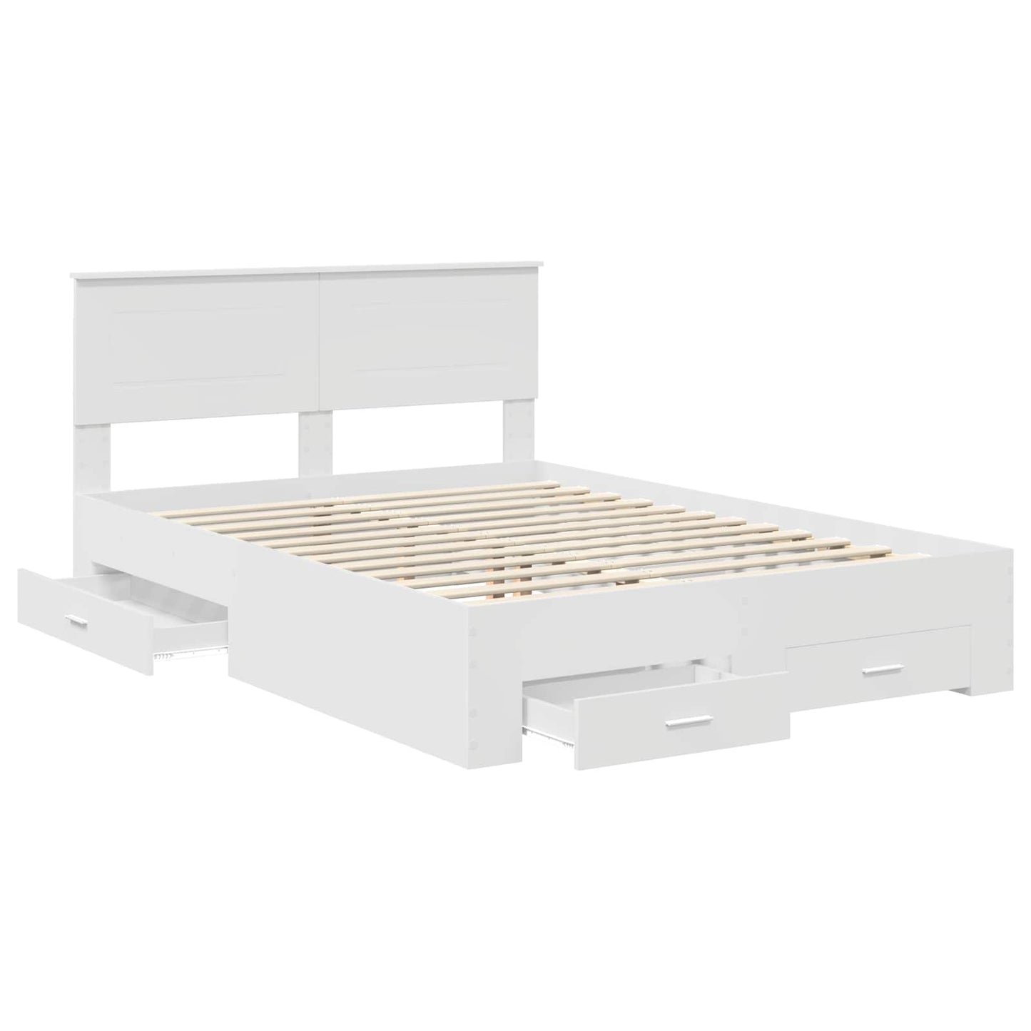 Sengestamme med hodegjerde Hvit 140 x 200 cm Konstruert tre
