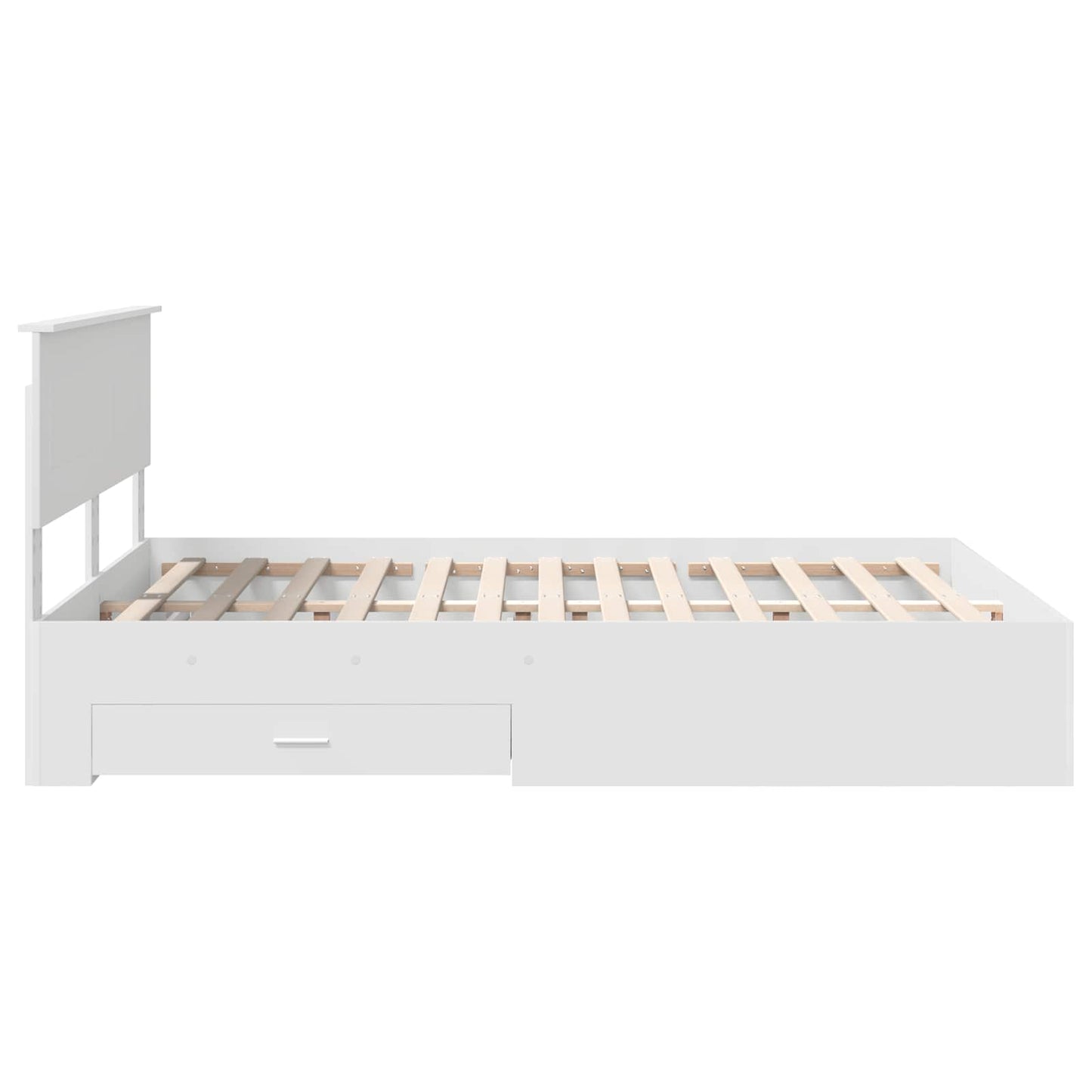 Sengestamme med hodegjerde Hvit 140 x 200 cm Konstruert tre